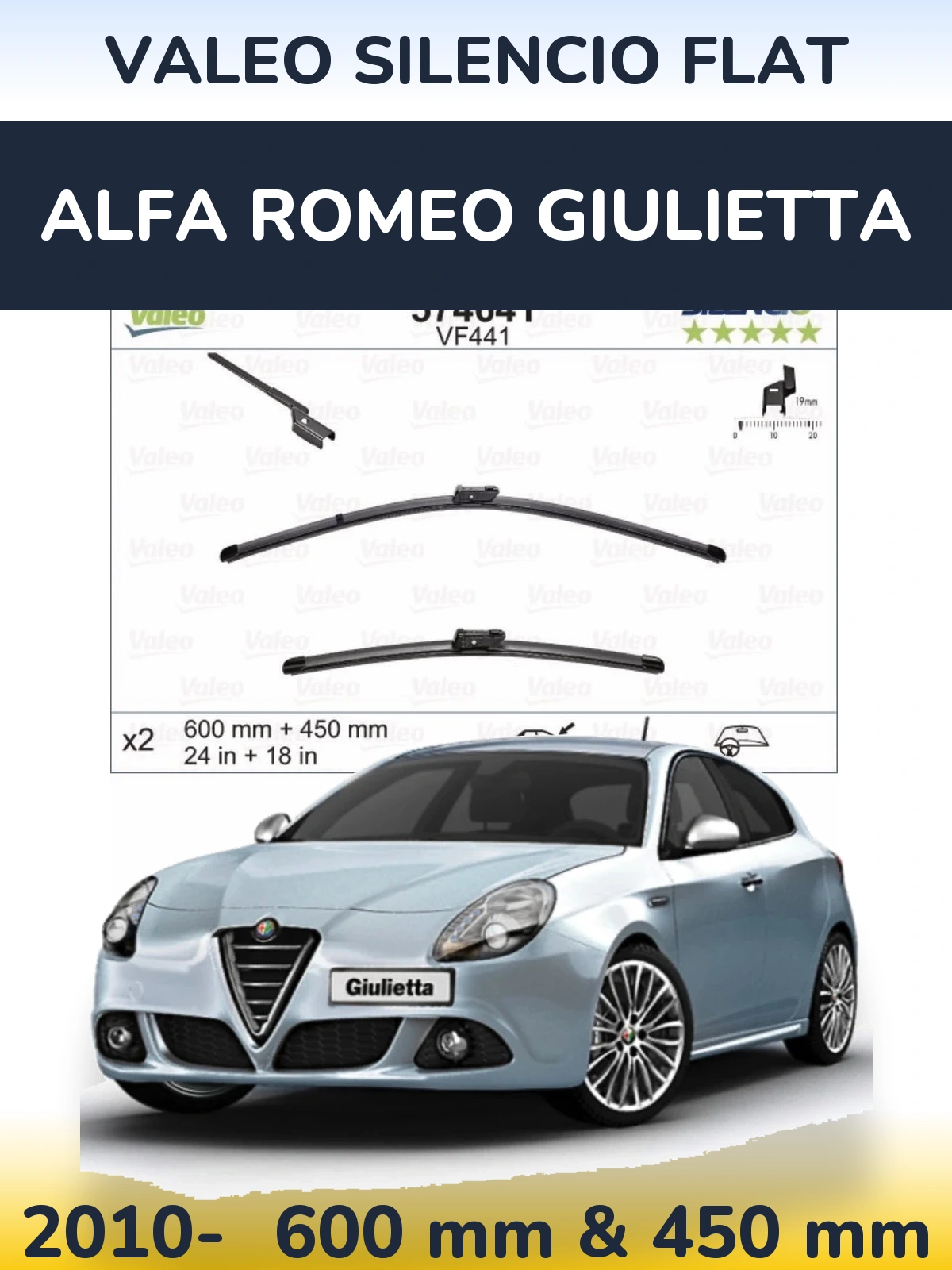 Ștergătoare Valeo Silencio Flat pentru Alfa Romeo Giulietta