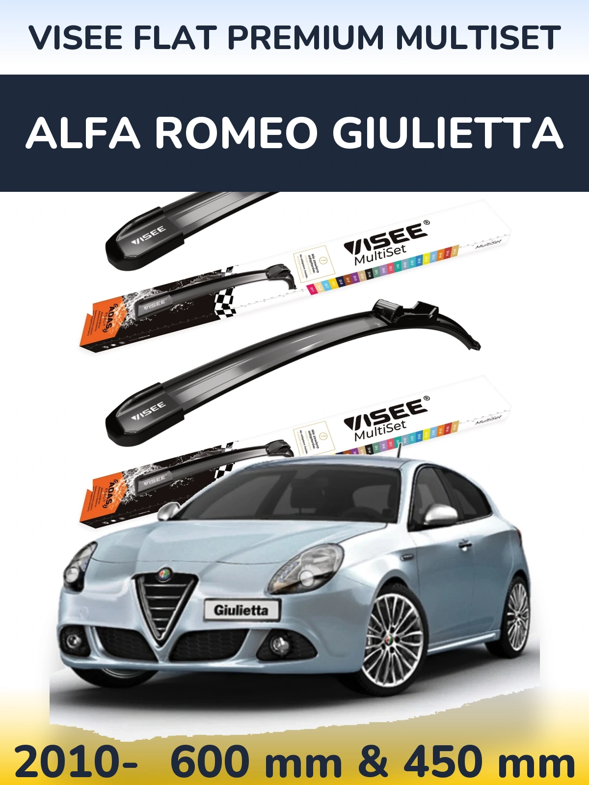 Ștergătoare VISEE FLAT PREMIUM MultiSet pentru Alfa Romeo Giulietta