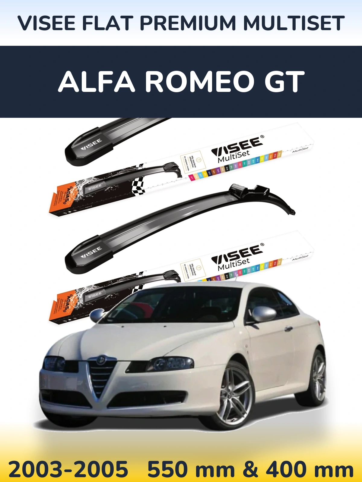 Ștergătoare VISEE FLAT PREMIUM MultiSet pentru Alfa Romeo GT