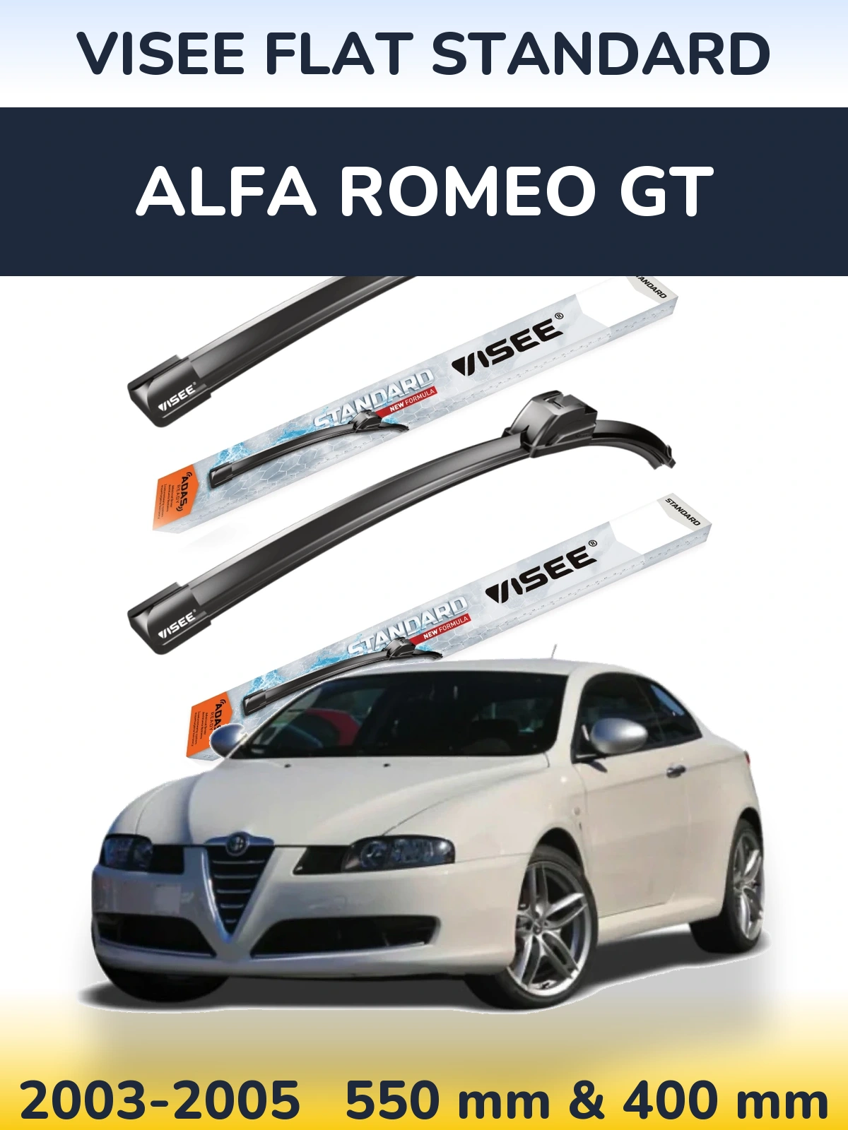 Ștergătoare VISEE FLAT STANDARD pentru Alfa Romeo GT