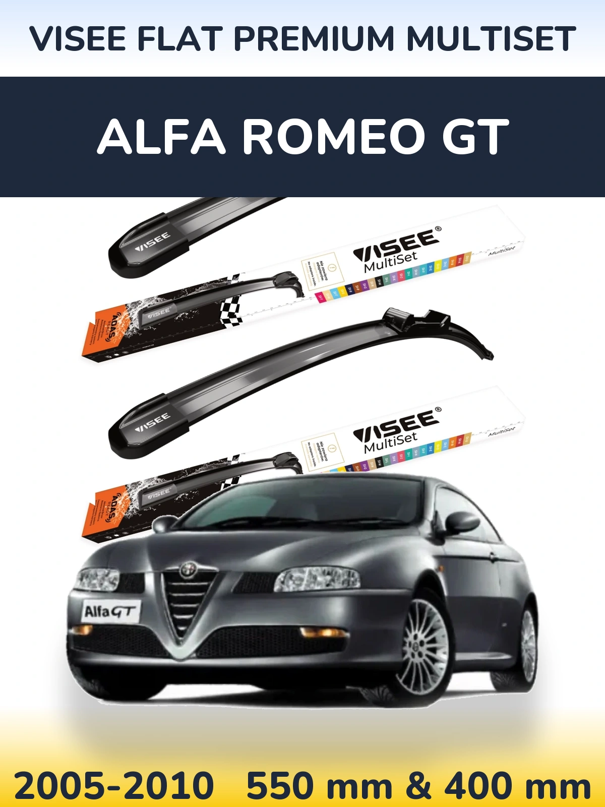Ștergătoare VISEE FLAT PREMIUM MultiSet pentru Alfa Romeo GT