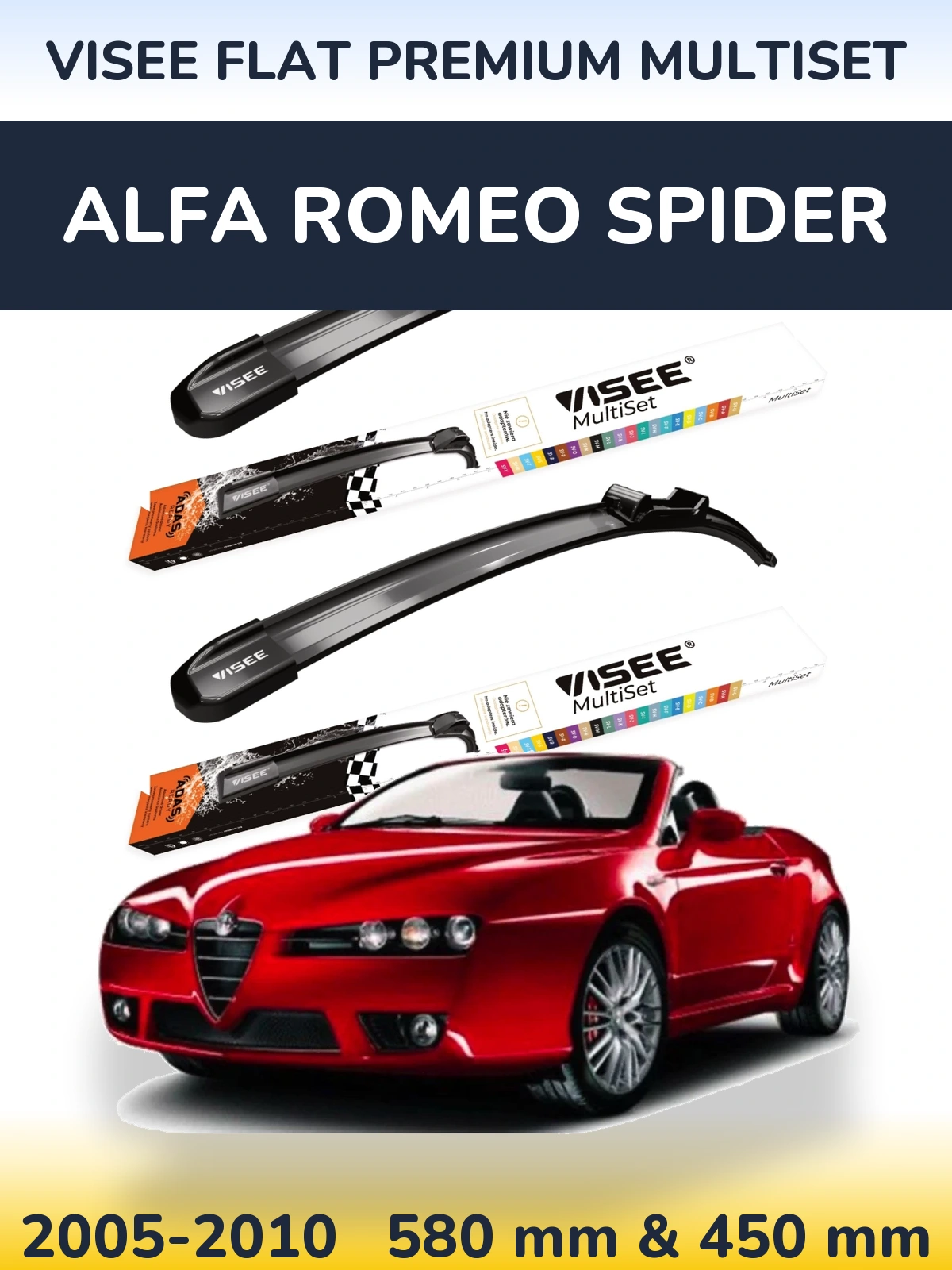 Ștergătoare VISEE FLAT PREMIUM MultiSet pentru Alfa Romeo Spider