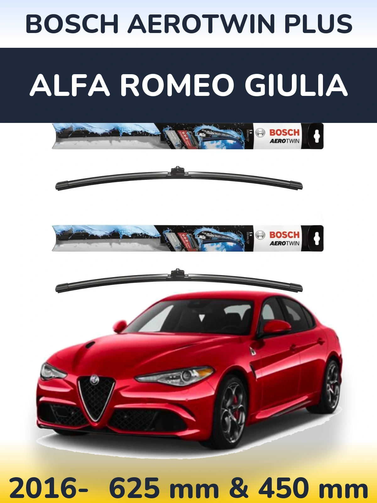 Ștergătoare BOSCH AeroTwin Plus pentru Alfa Romeo Giulia