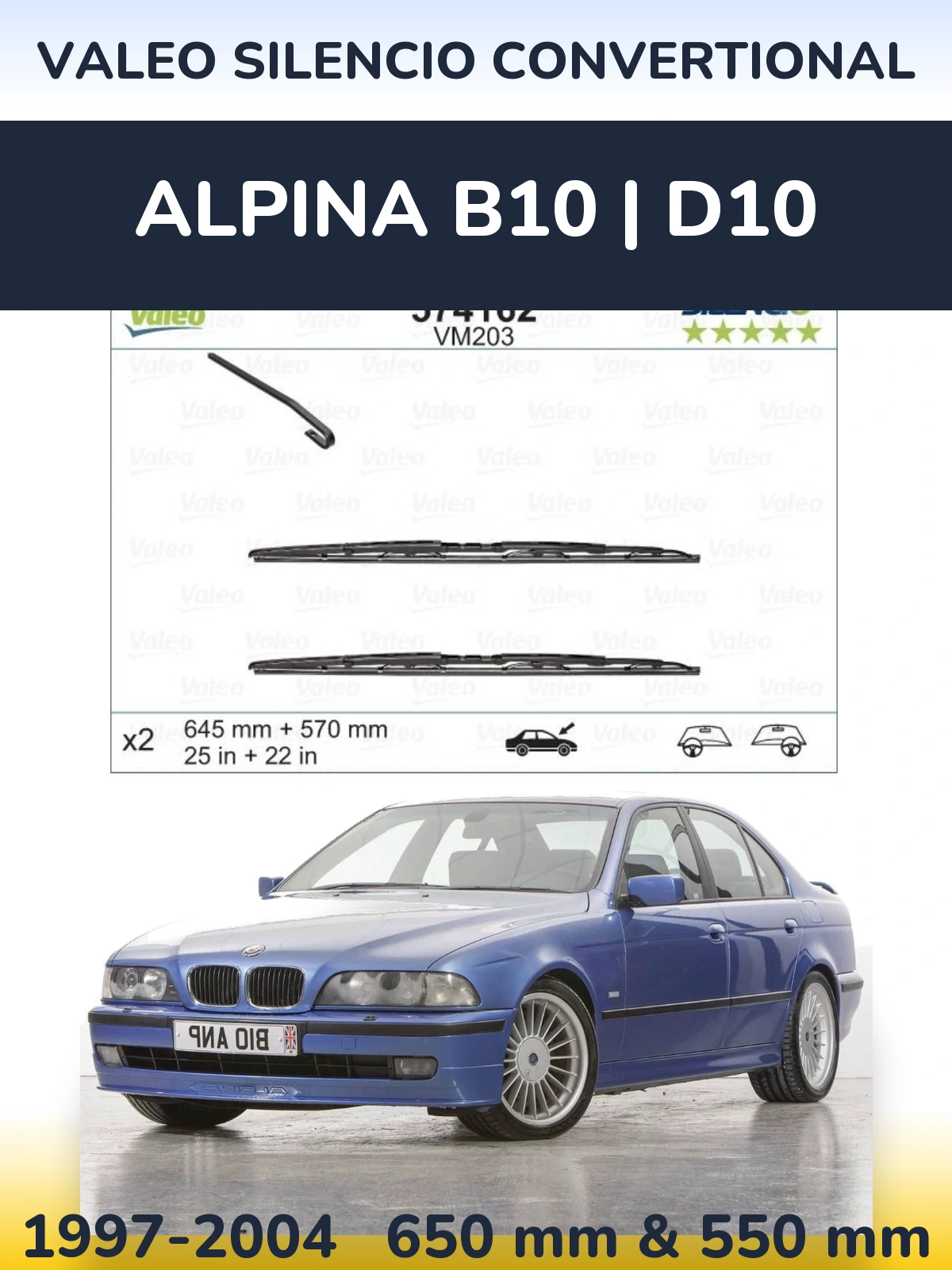 Ștergătoare Valeo Silencio Convertional pentru Alpina B10 | D10