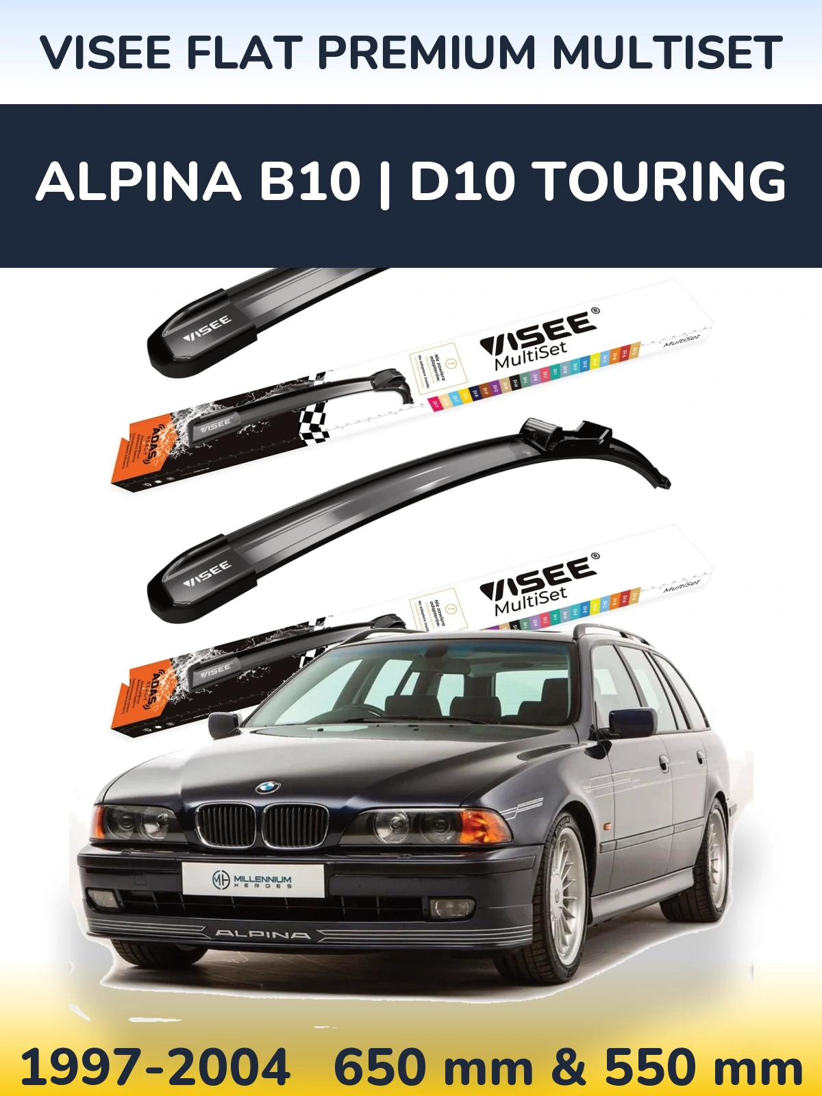Ștergătoare VISEE FLAT PREMIUM MultiSet pentru Alpina B10 | D10 Touring