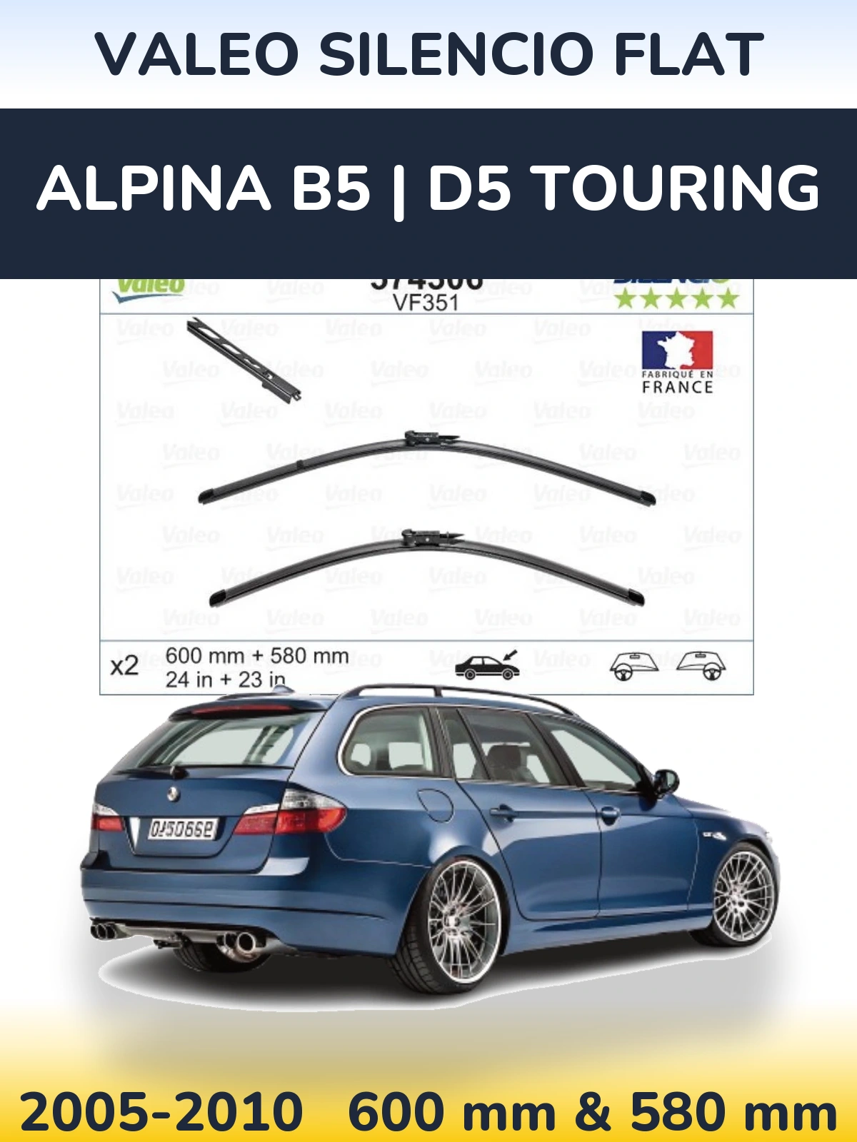 Ștergătoare Valeo Silencio Flat pentru Alpina B5 | D5 Touring