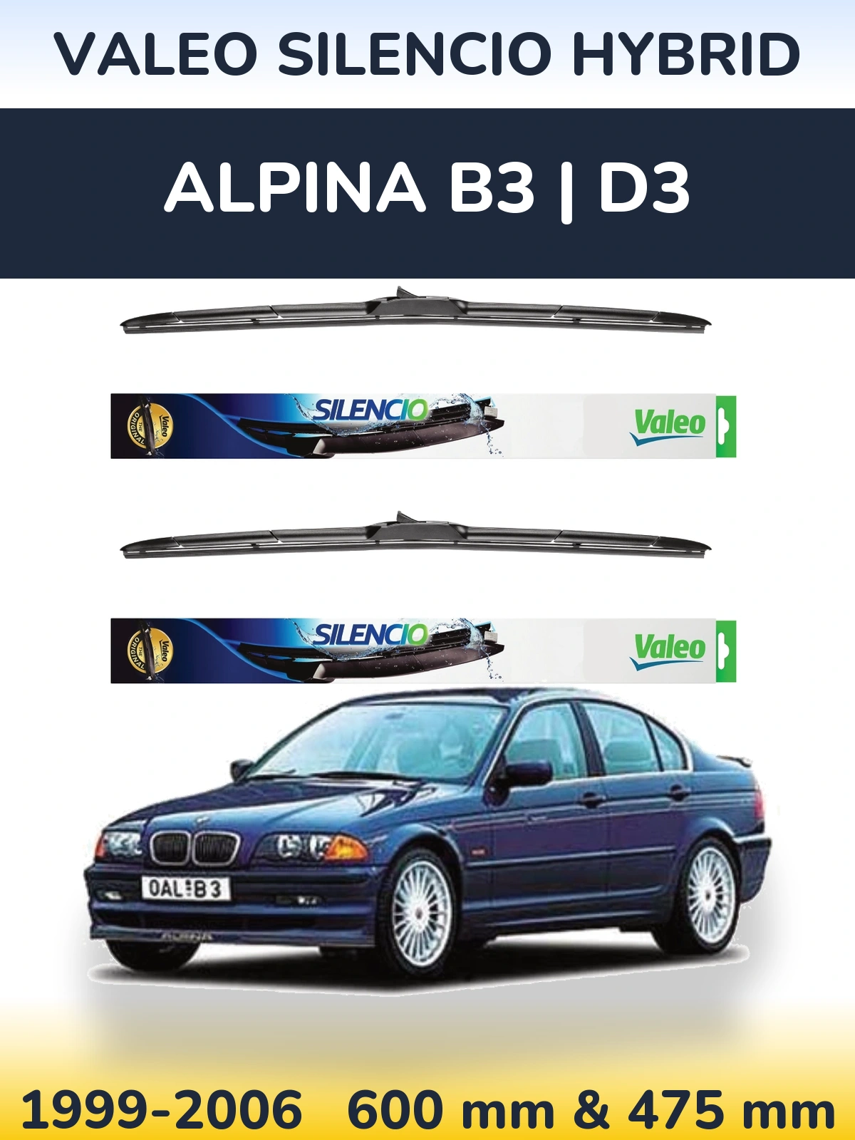 Ștergătoare Valeo Silencio Hybrid pentru Alpina B3 | D3