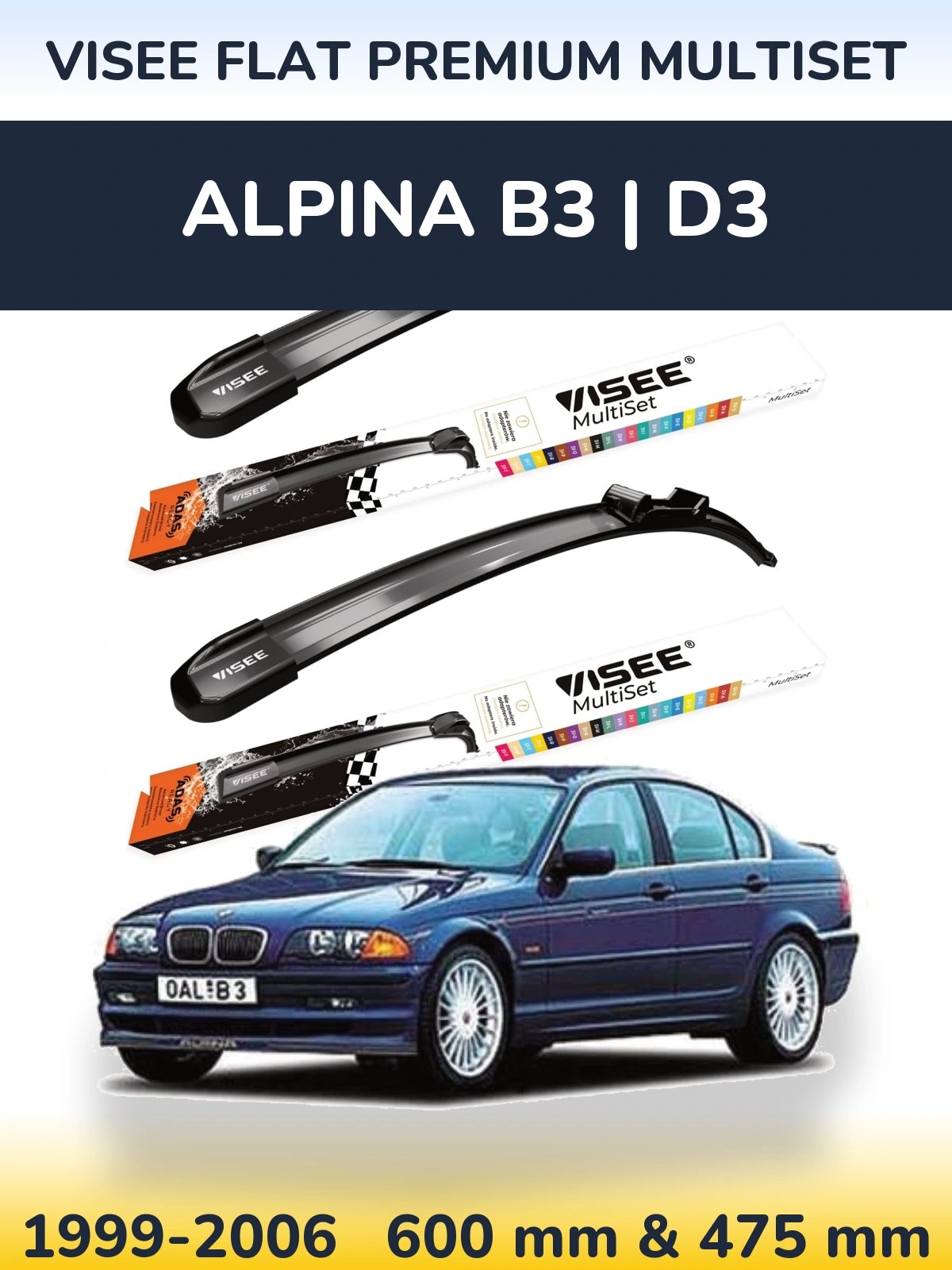 Ștergătoare VISEE FLAT PREMIUM MultiSet pentru Alpina B3 | D3