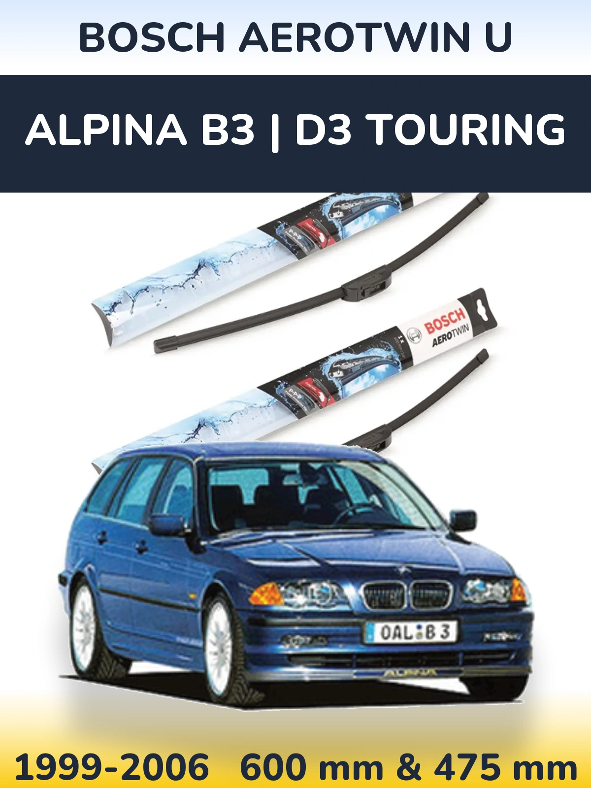 Ștergătoare BOSCH AeroTwin U pentru Alpina B3 | D3 Touring