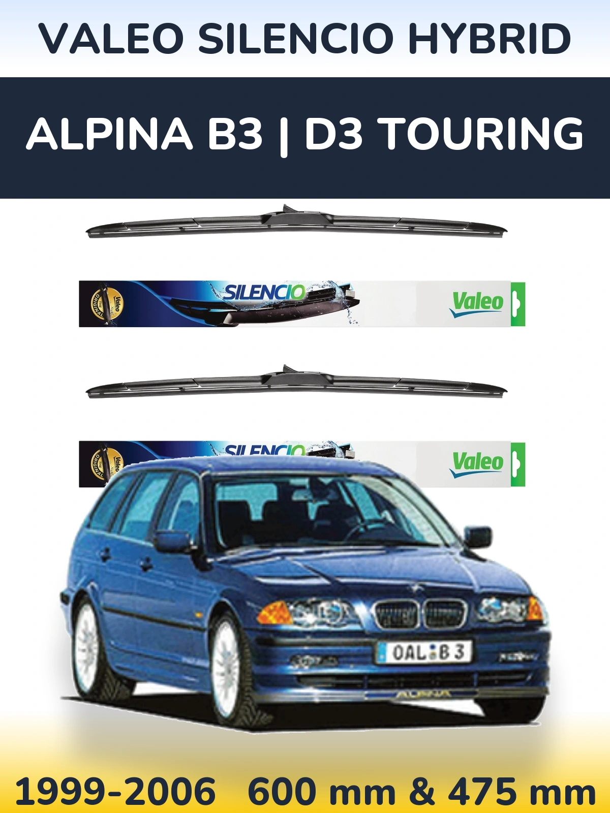Ștergătoare Valeo Silencio Hybrid pentru Alpina B3 | D3 Touring