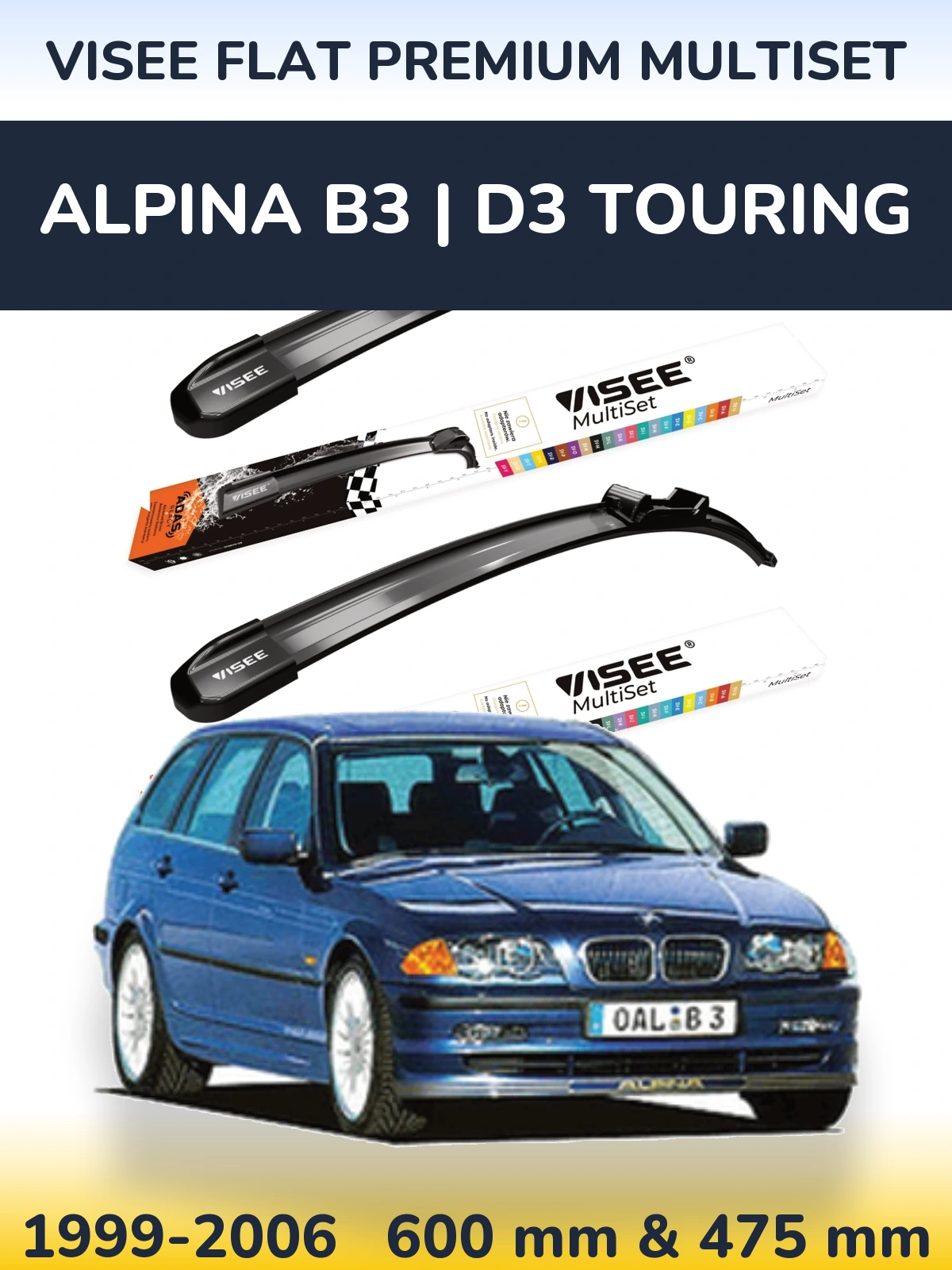 Ștergătoare VISEE FLAT PREMIUM MultiSet pentru Alpina B3 | D3 Touring