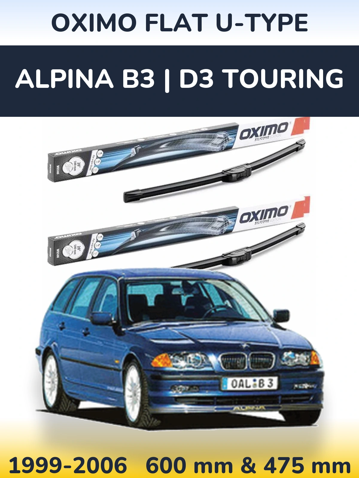 Ștergătoare Oximo Flat U-type pentru Alpina B3 | D3 Touring