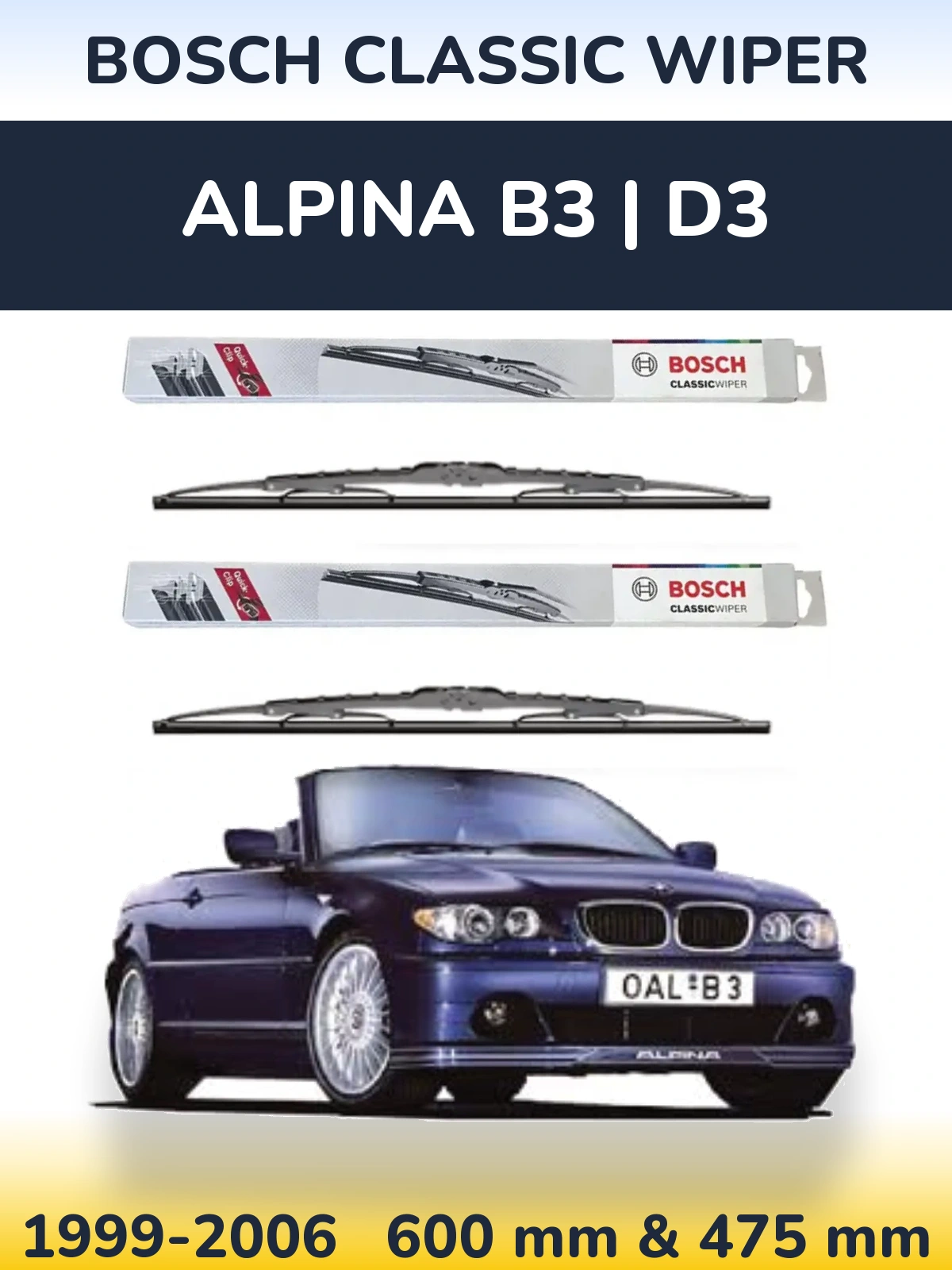 Ștergătoare BOSCH Classic Wiper pentru Alpina B3 | D3