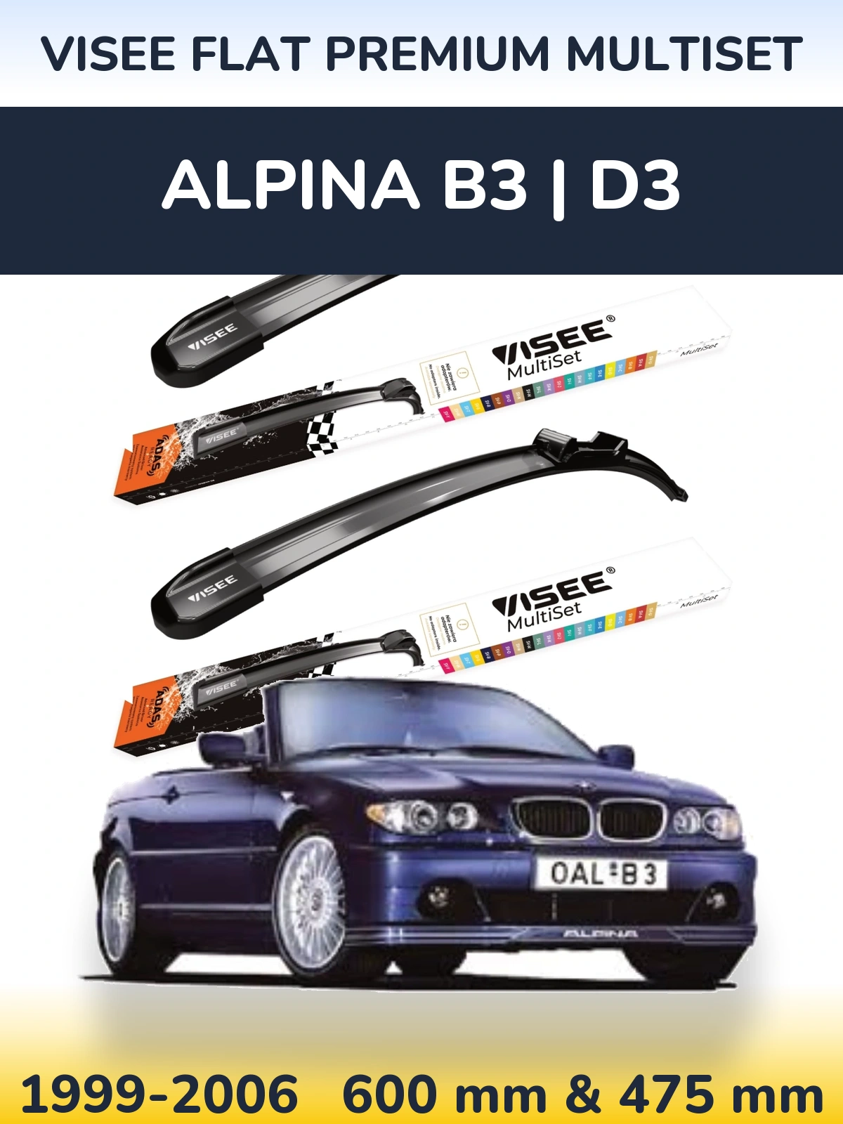 Ștergătoare VISEE FLAT PREMIUM MultiSet pentru Alpina B3 | D3