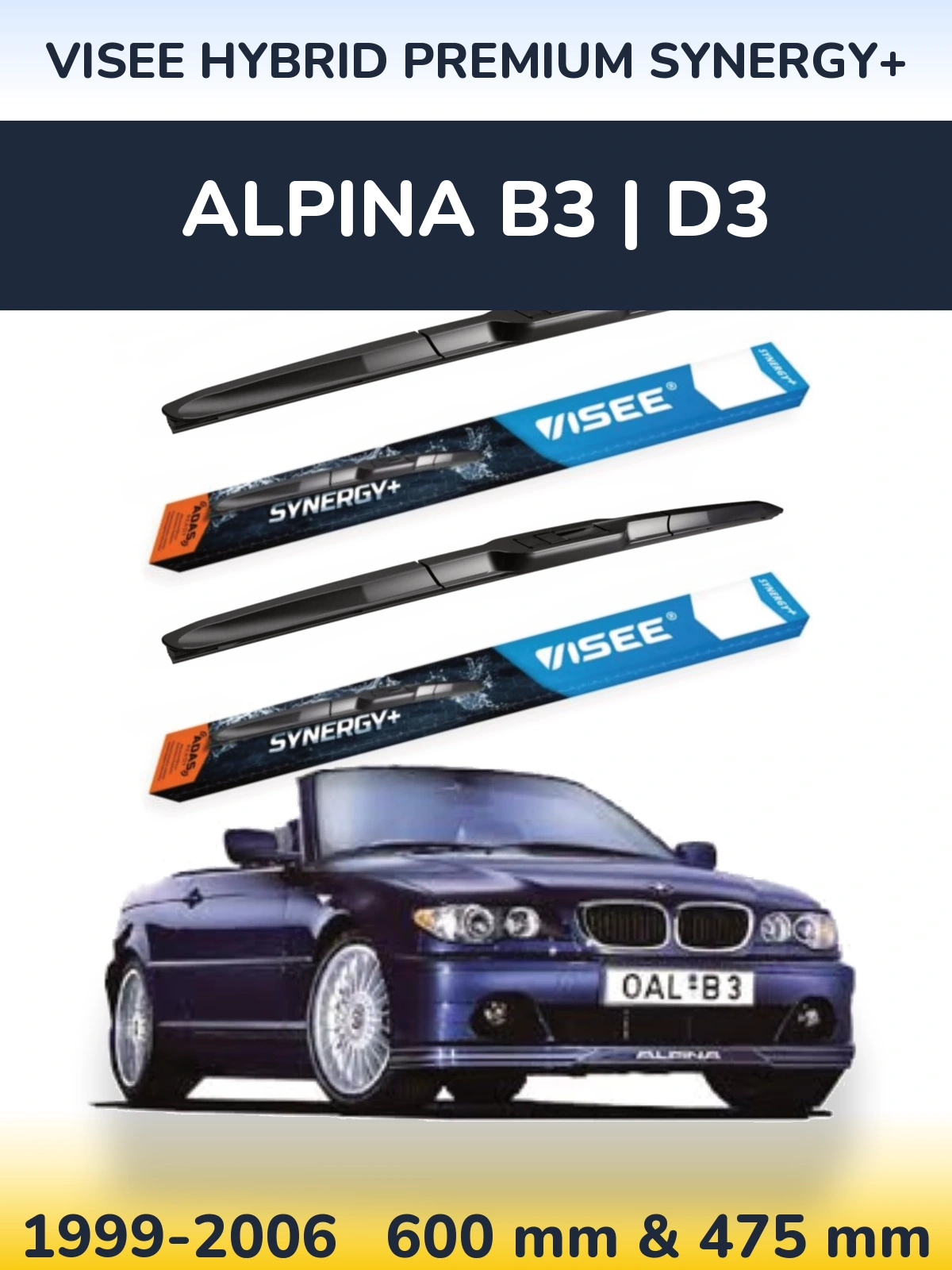 Ștergătoare VISEE HYBRID PREMIUM SYNERGY+ pentru Alpina B3 | D3