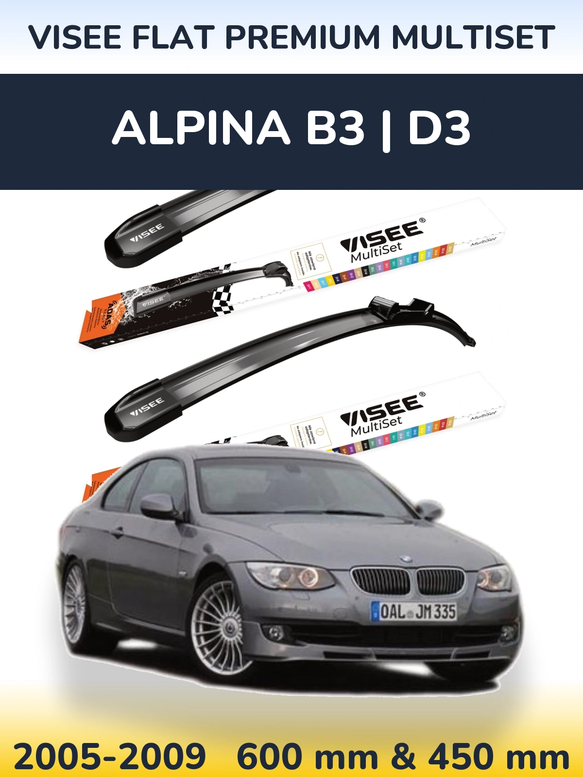 Ștergătoare VISEE FLAT PREMIUM MultiSet pentru Alpina B3 | D3