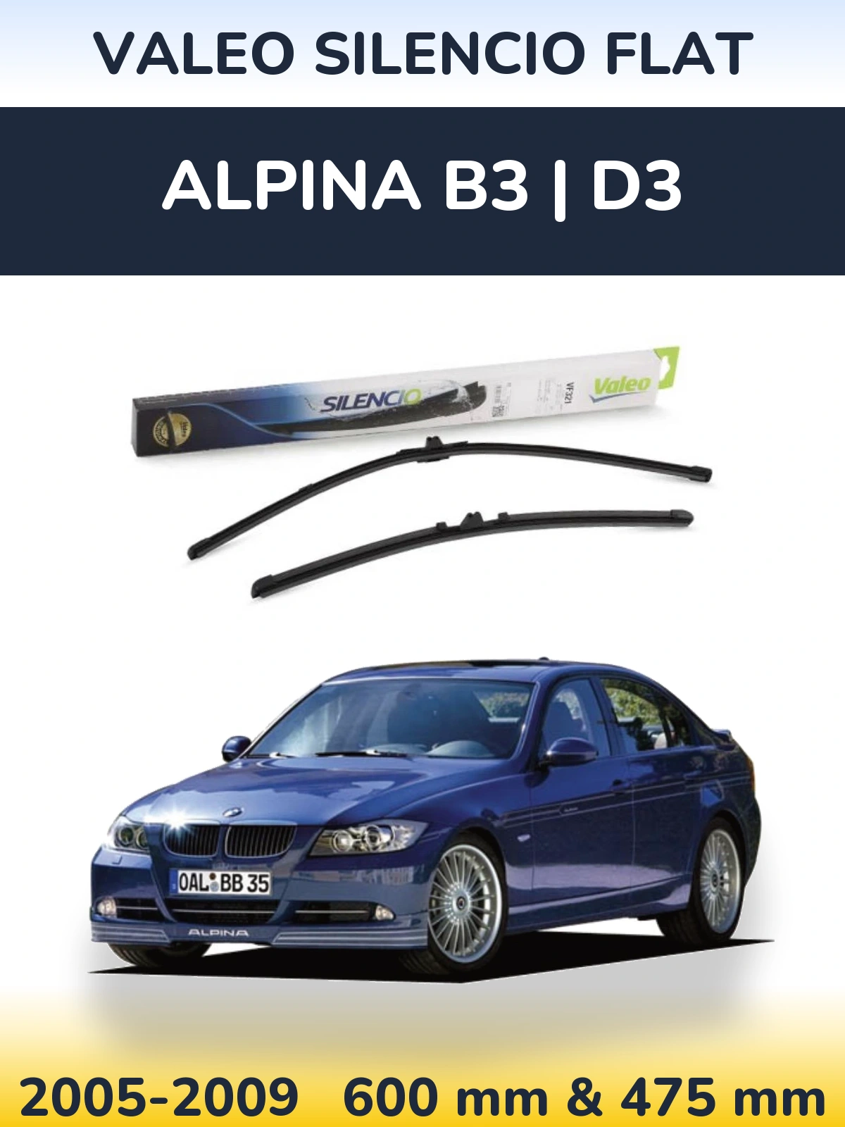 Ștergătoare Valeo Silencio Flat pentru Alpina B3 | D3
