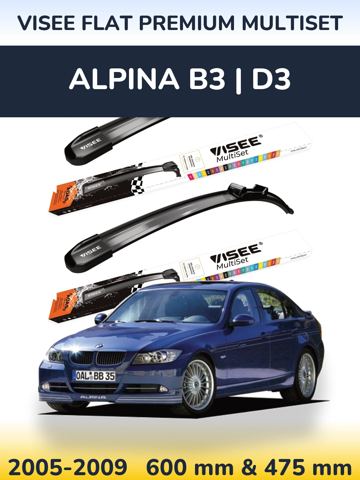 Ștergătoare VISEE FLAT PREMIUM MultiSet pentru Alpina B3 | D3