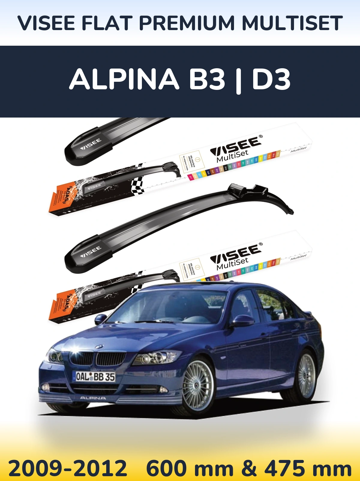 Ștergătoare VISEE FLAT PREMIUM MultiSet pentru Alpina B3 | D3