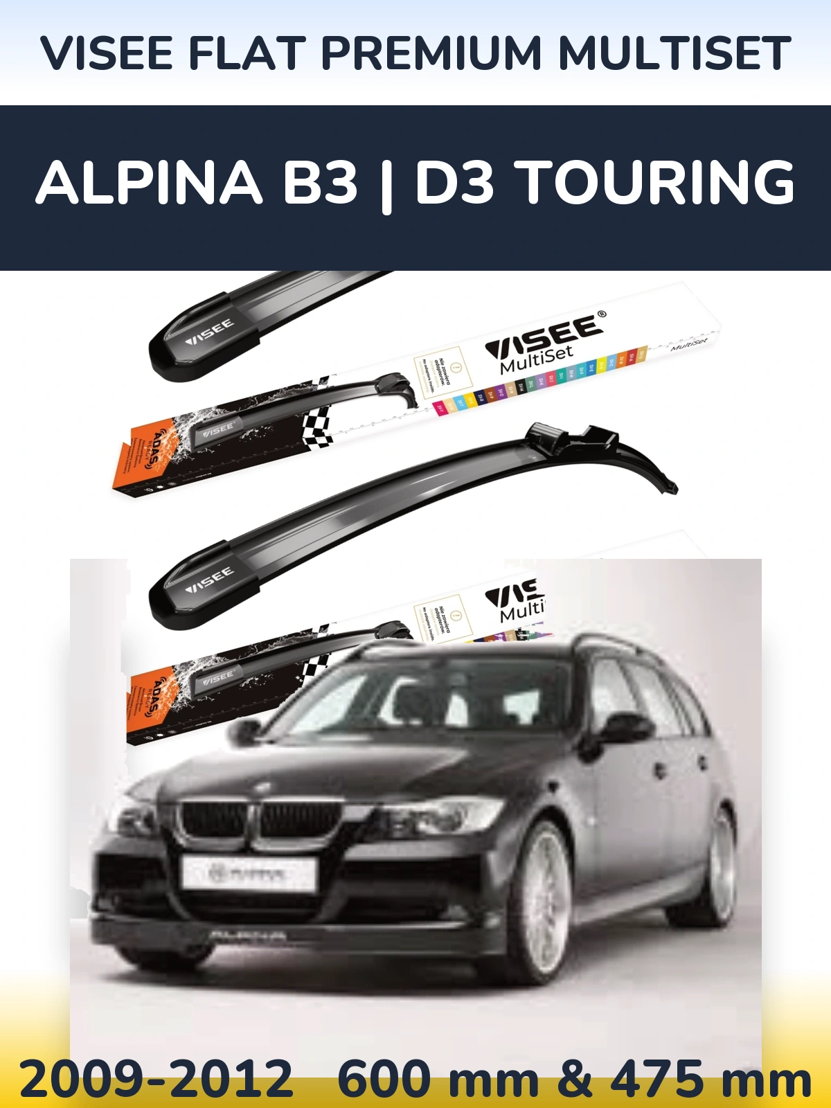 Ștergătoare VISEE FLAT PREMIUM MultiSet pentru Alpina B3 | D3 Touring