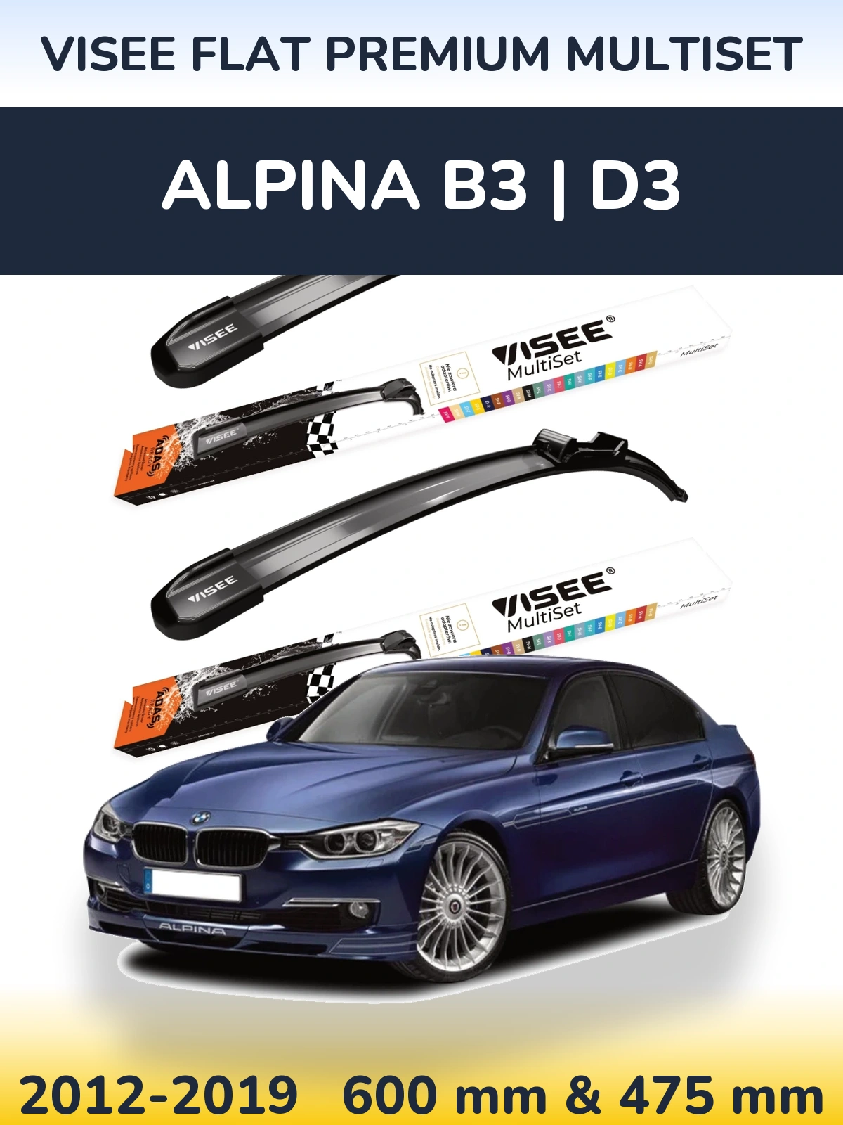 Ștergătoare VISEE FLAT PREMIUM MultiSet pentru Alpina B3 | D3