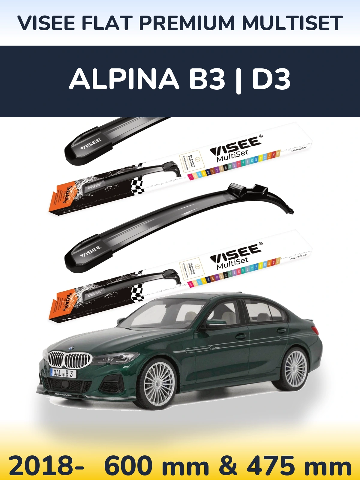 Ștergătoare VISEE FLAT PREMIUM MultiSet pentru Alpina B3 | D3