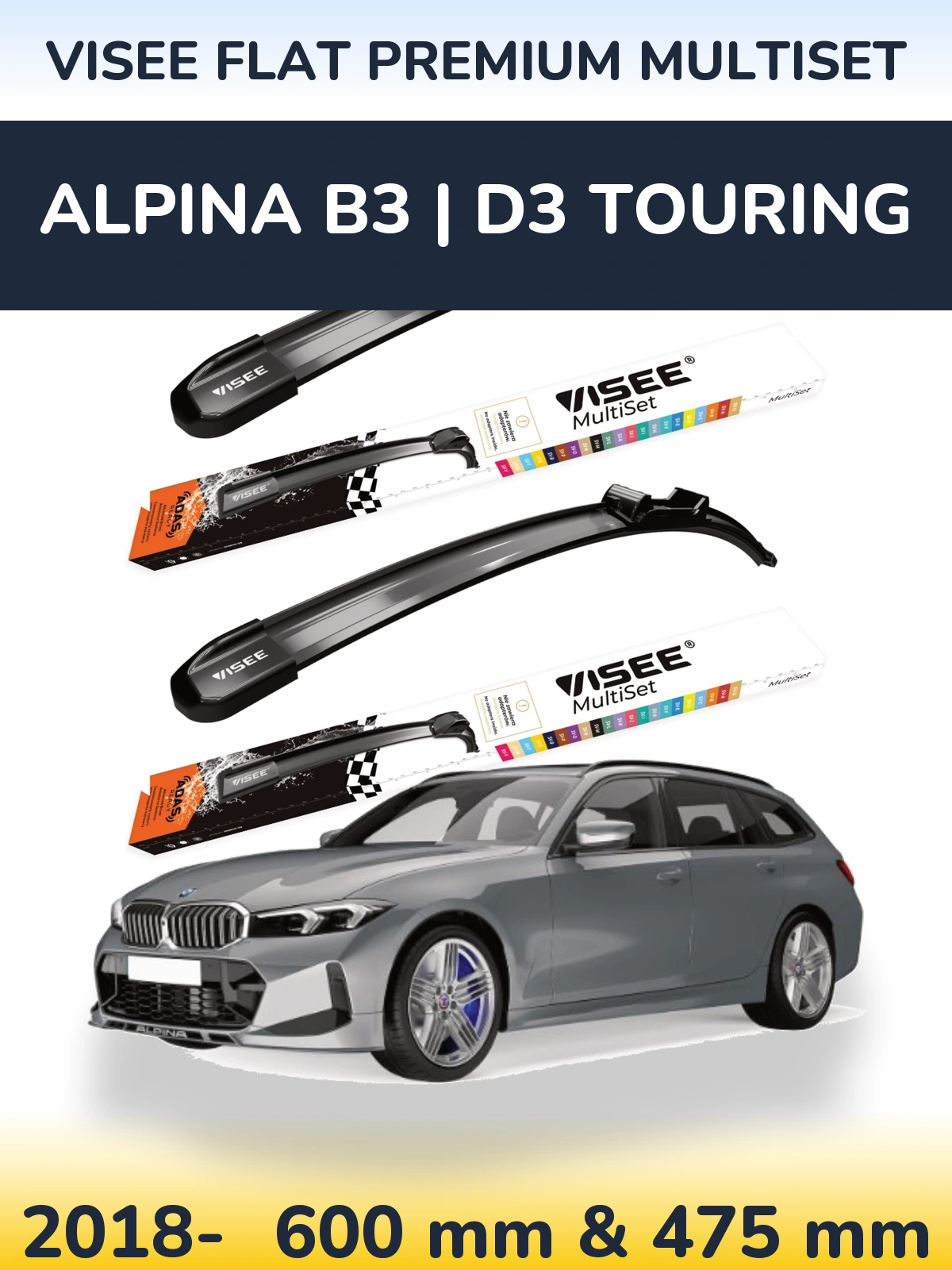 Ștergătoare VISEE FLAT PREMIUM MultiSet pentru Alpina B3 | D3 Touring