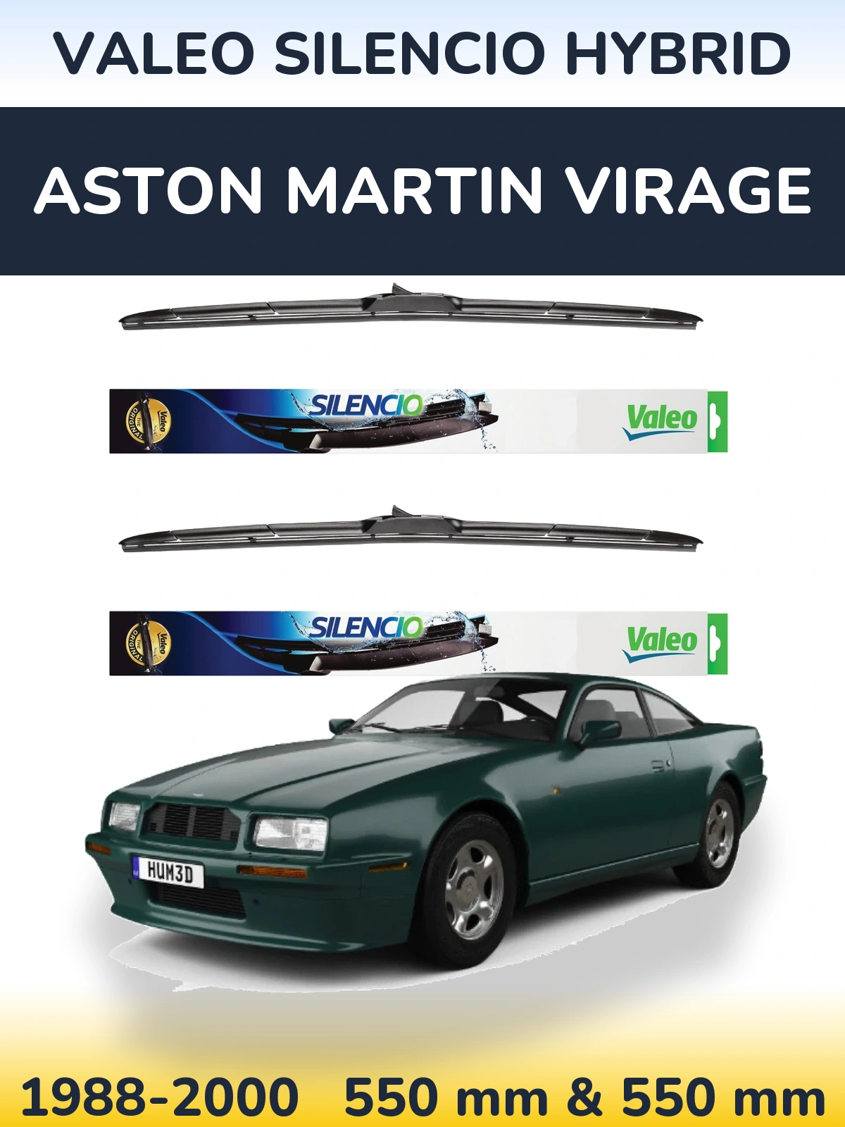 Ștergătoare Valeo Silencio Hybrid pentru Aston Martin Virage