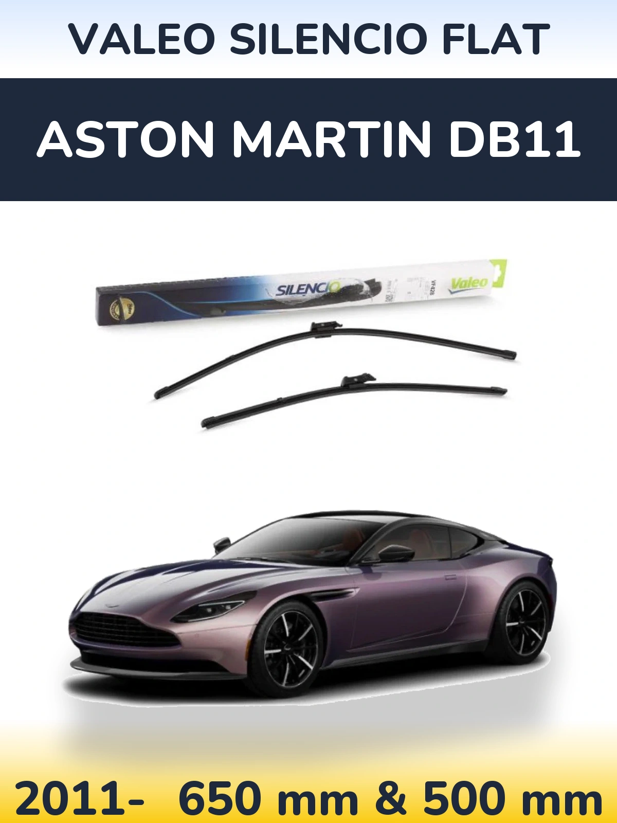 Ștergătoare Valeo Silencio Flat pentru Aston Martin DB11