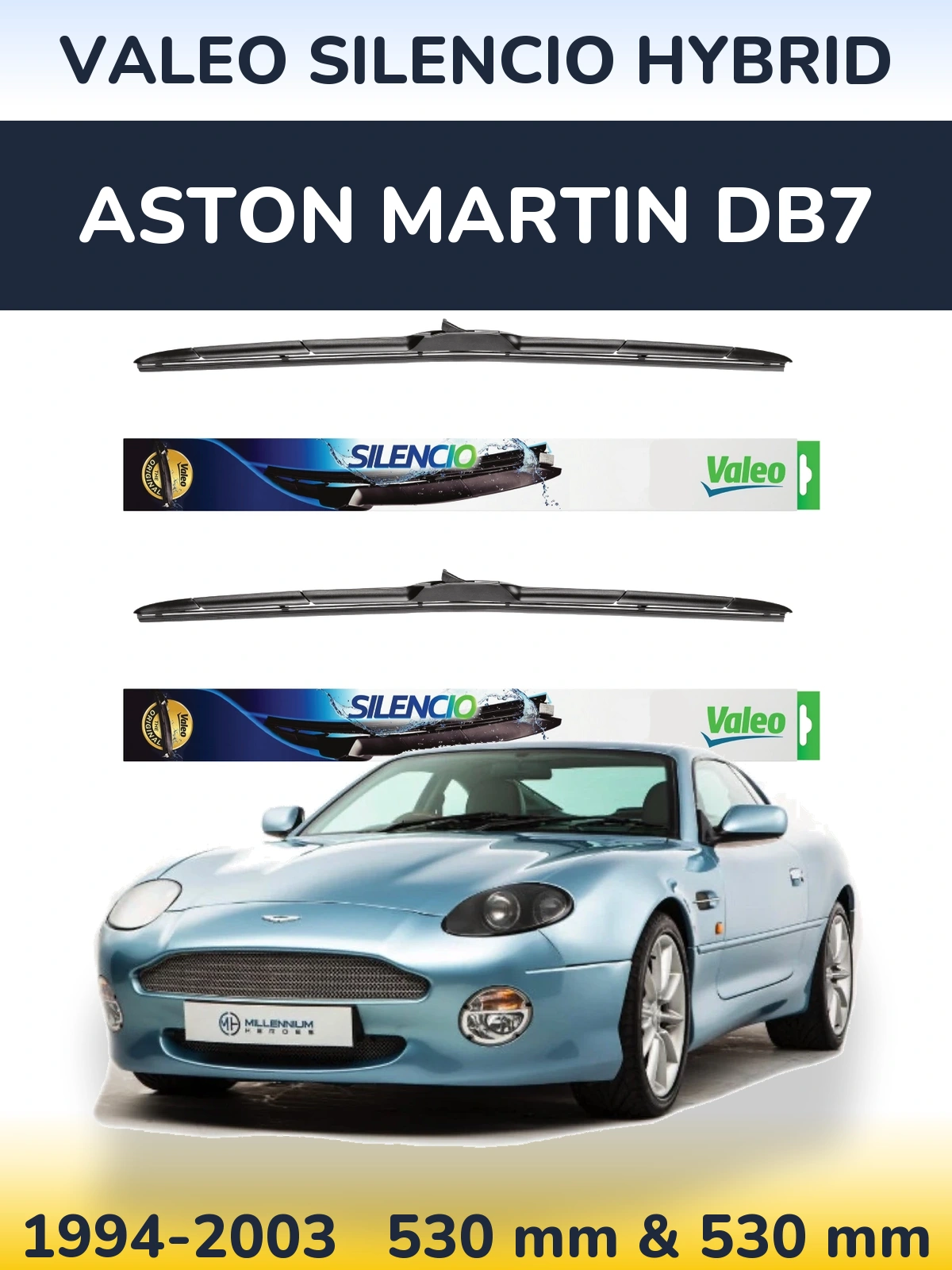 Ștergătoare Valeo Silencio Hybrid pentru Aston Martin DB7