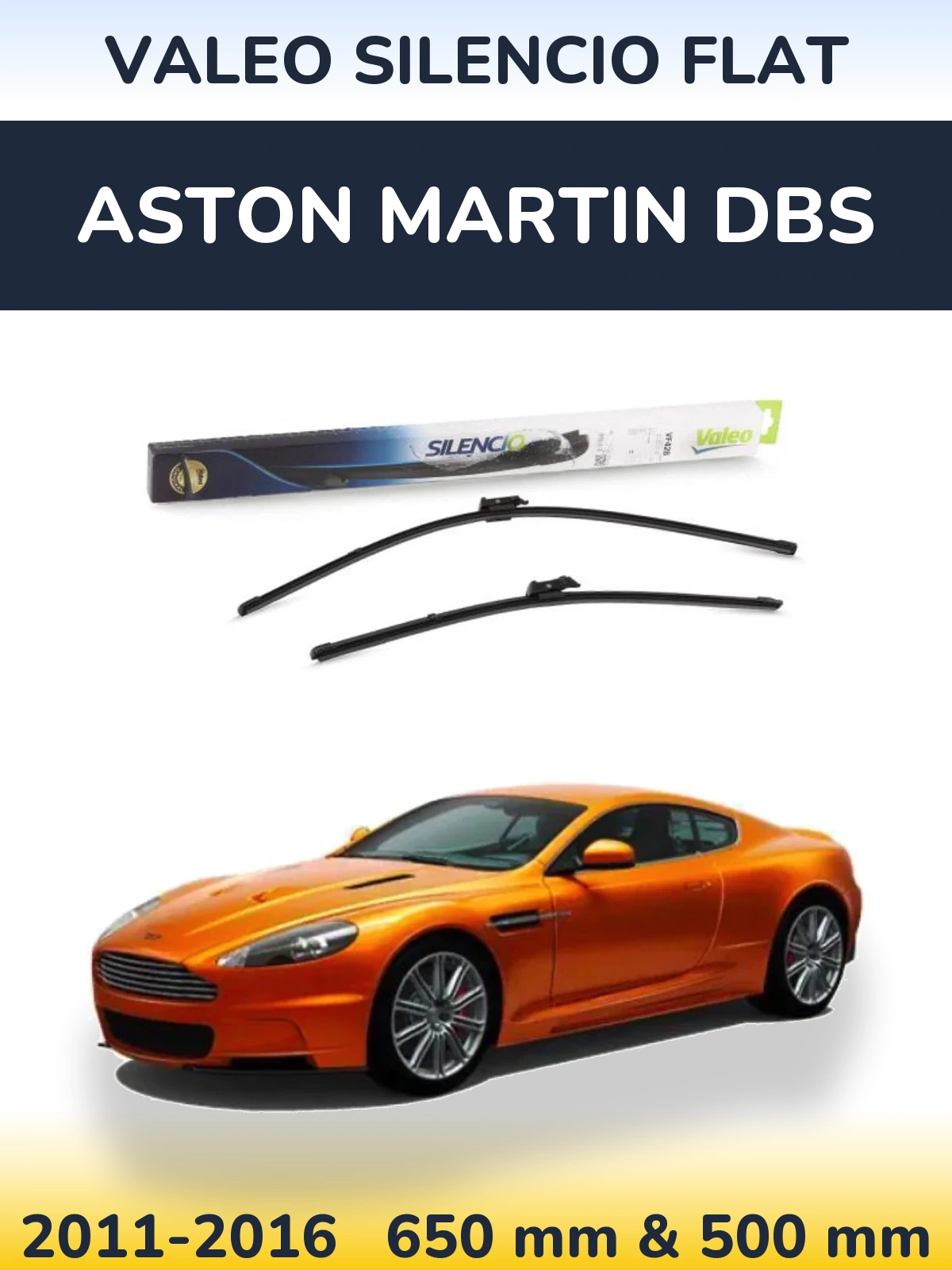 Ștergătoare Valeo Silencio Flat pentru Aston Martin DBS