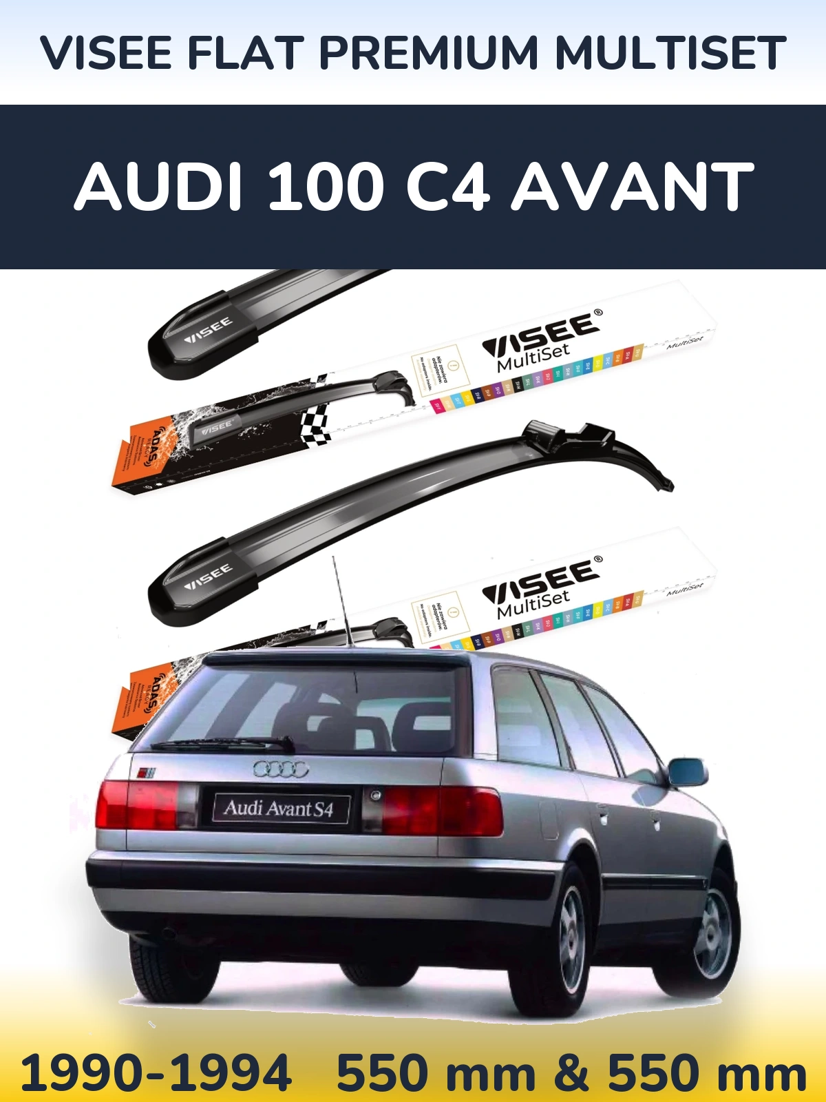 Ștergătoare VISEE FLAT PREMIUM MultiSet pentru Audi 100 C4 Avant