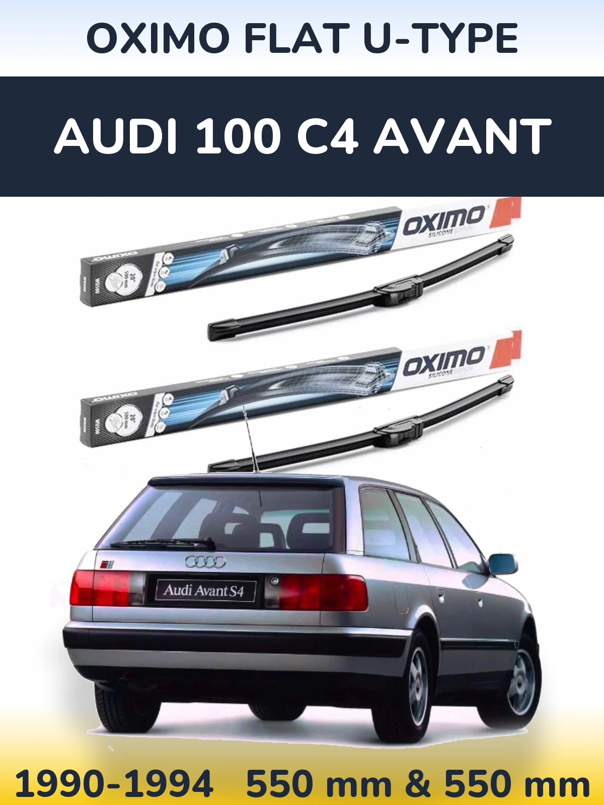Ștergătoare Oximo Flat U-type pentru Audi 100 C4 Avant