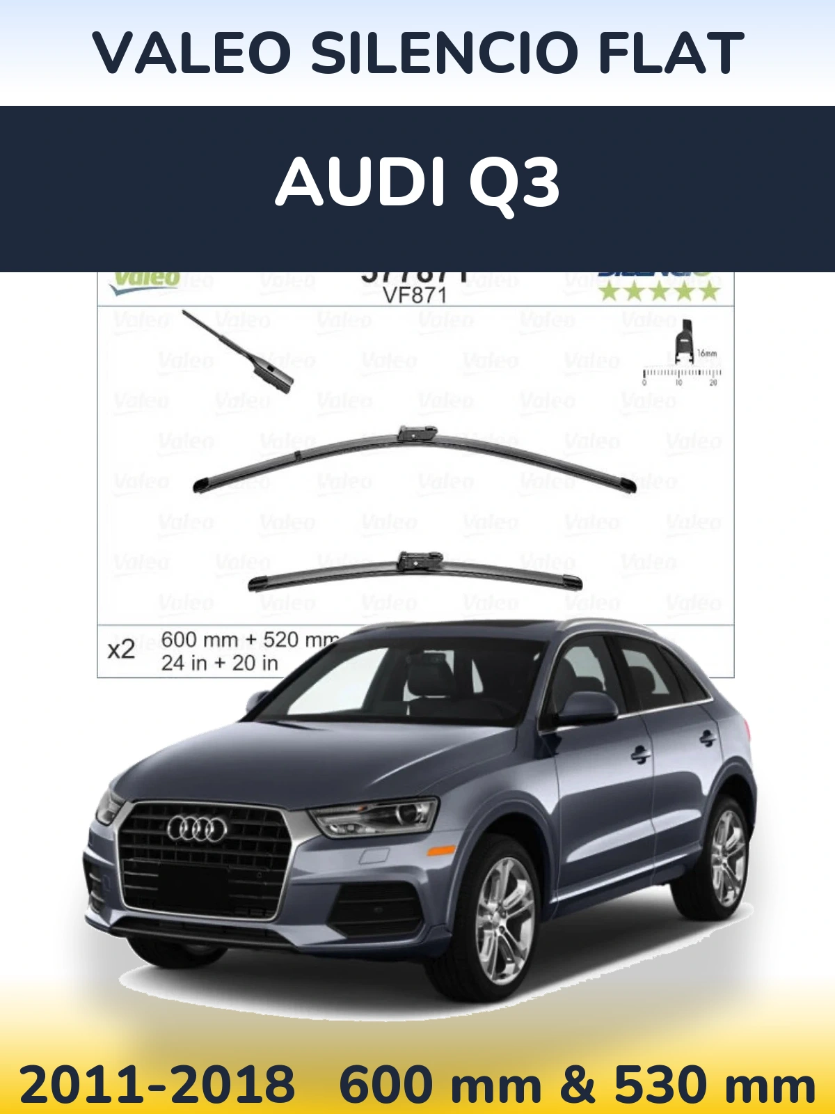 Ștergătoare Valeo Silencio Flat pentru Audi Q3