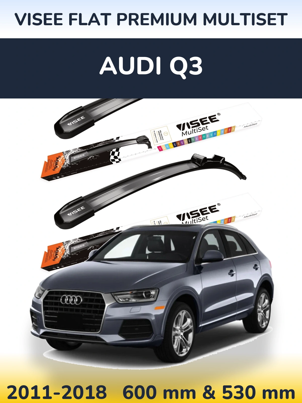 Ștergătoare VISEE FLAT PREMIUM MultiSet pentru Audi Q3