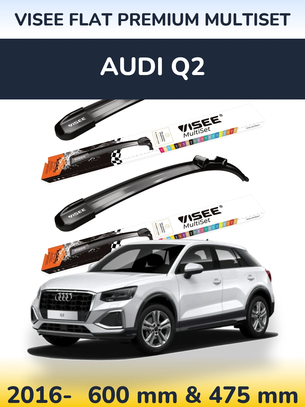 Ștergătoare VISEE FLAT PREMIUM MultiSet pentru Audi Q2