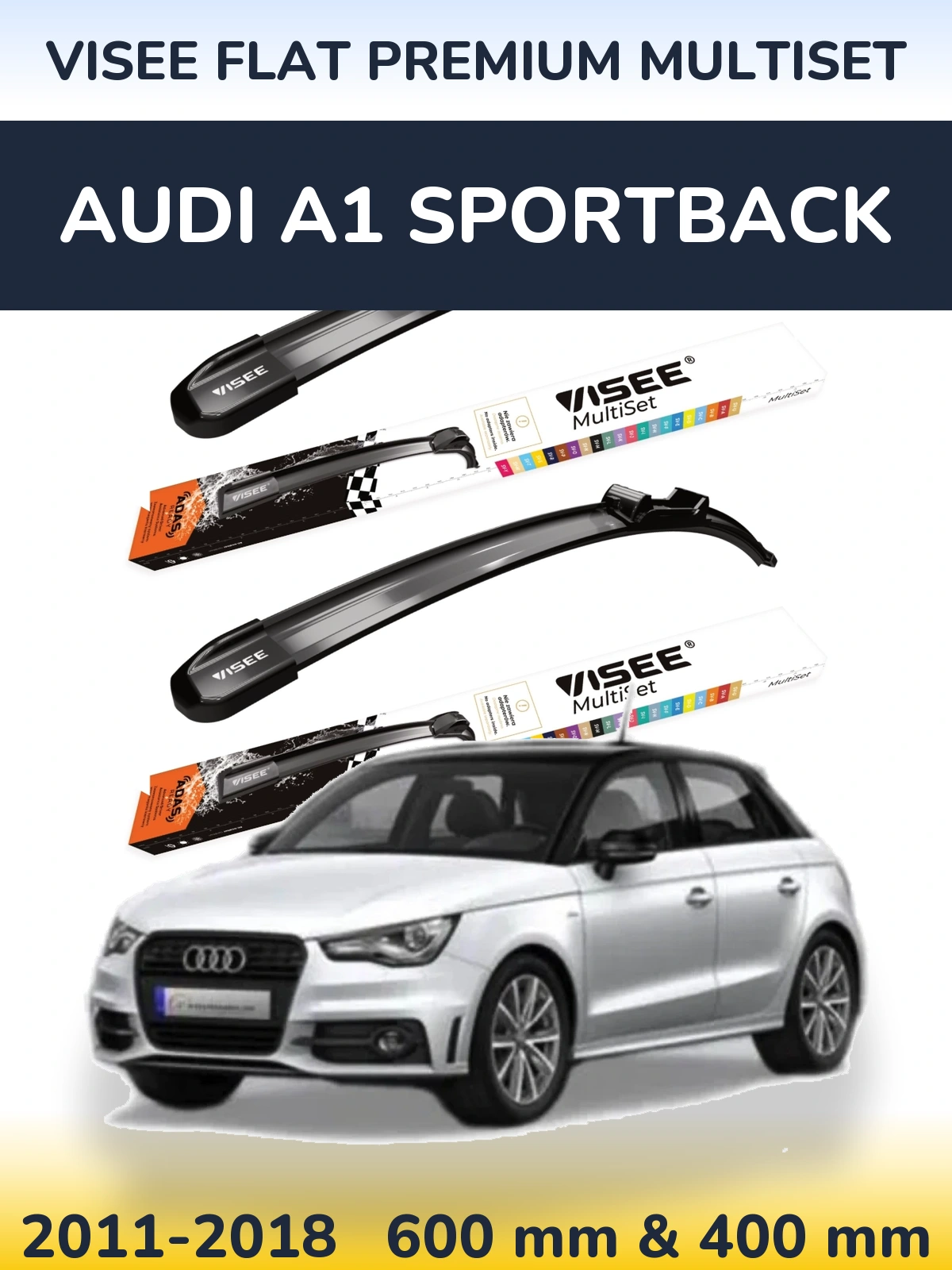 Ștergătoare VISEE FLAT PREMIUM MultiSet pentru Audi A1 Sportback