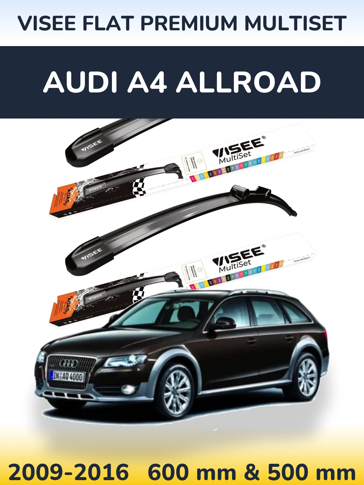 Ștergătoare VISEE FLAT PREMIUM MultiSet pentru Audi A4 Allroad