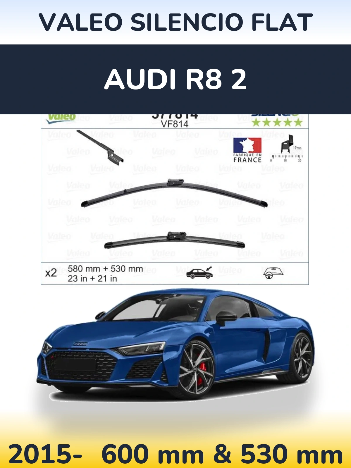Ștergătoare Valeo Silencio Flat pentru Audi R8 2