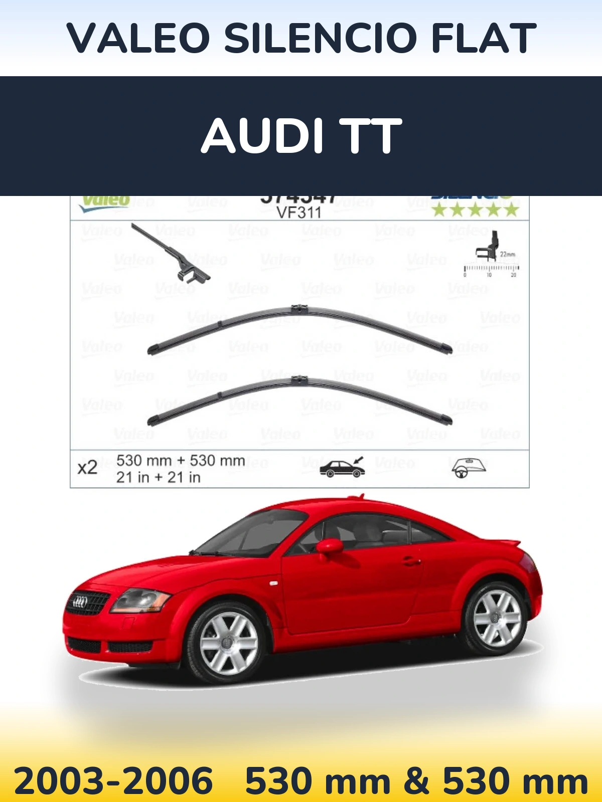 Ștergătoare Valeo Silencio Flat pentru Audi TT