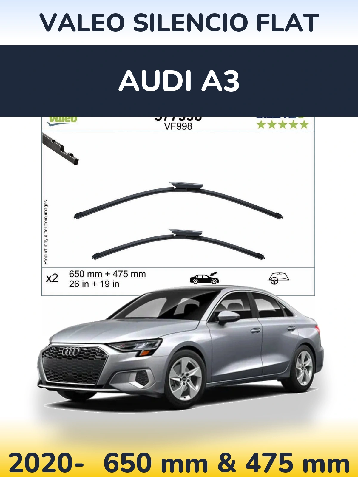 Ștergătoare Valeo Silencio Flat pentru Audi A3