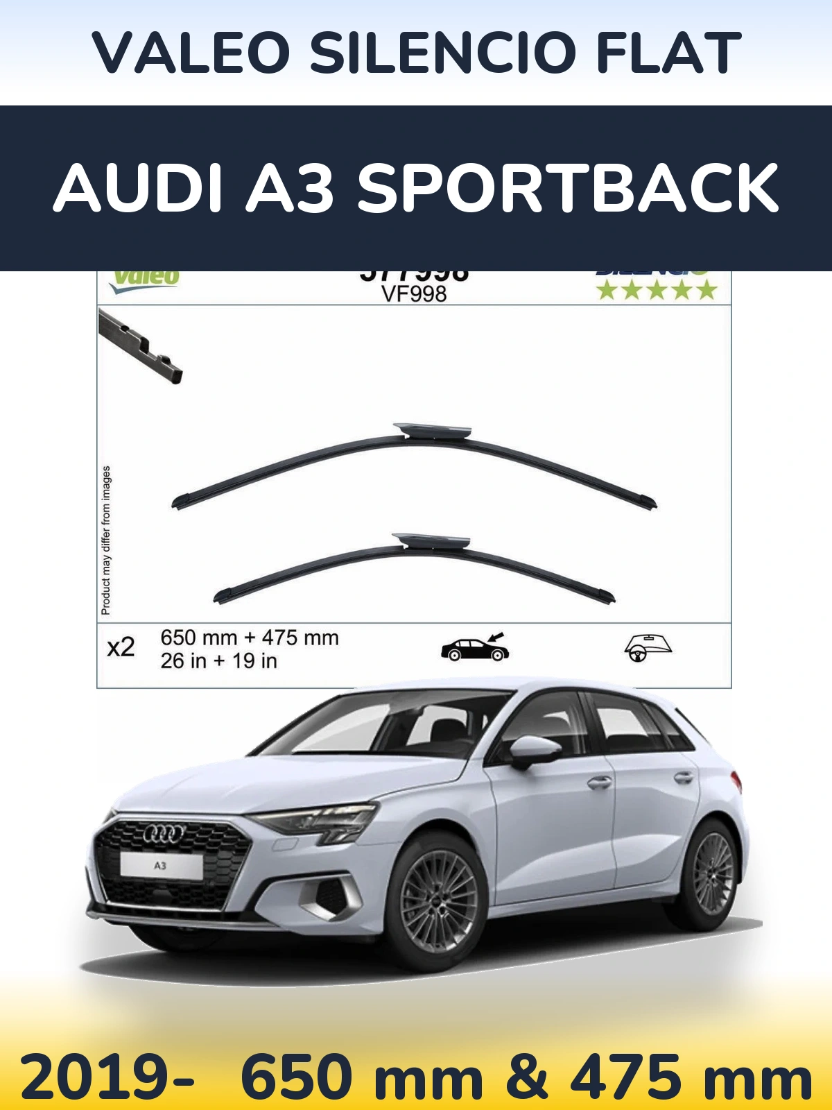 Ștergătoare Valeo Silencio Flat pentru Audi A3 Sportback