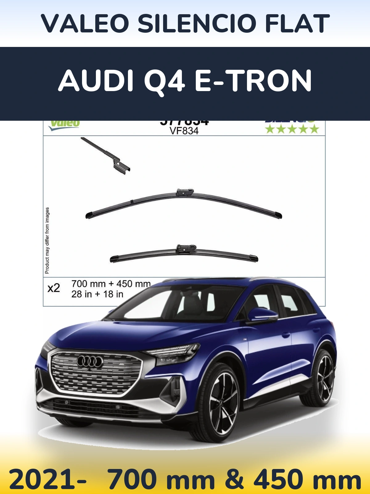 Ștergătoare Valeo Silencio Flat pentru Audi Q4 e-tron