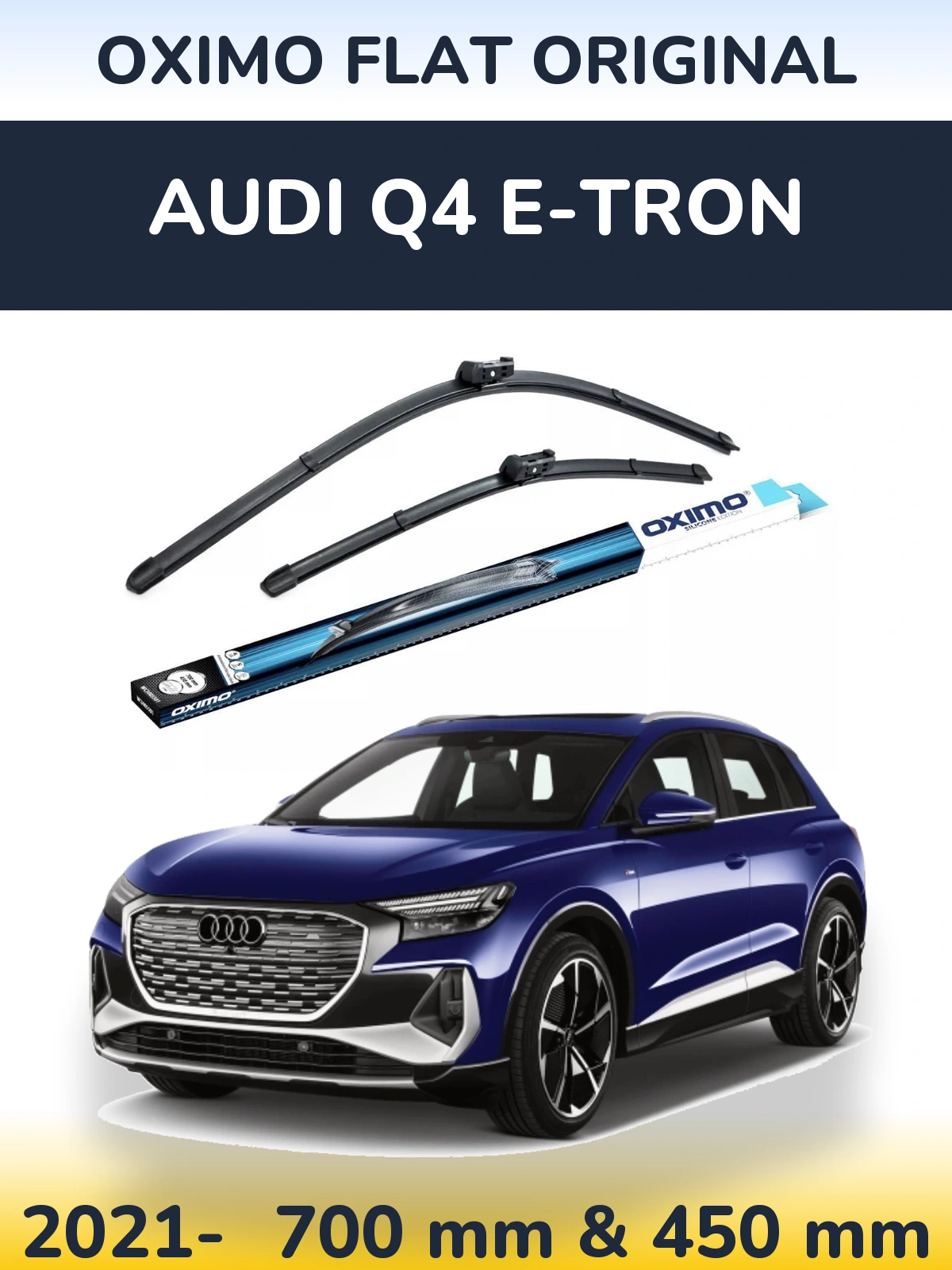 Комплект передних дворников Oximo Flat Original 700 & 450 мм для Audi Q4 e-tron 2021-2026