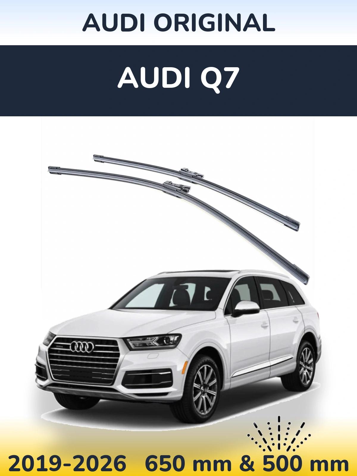 Комплект передних дворников Audi OEM Audi Original 650 & 500 мм для Audi Q7 2019-2026