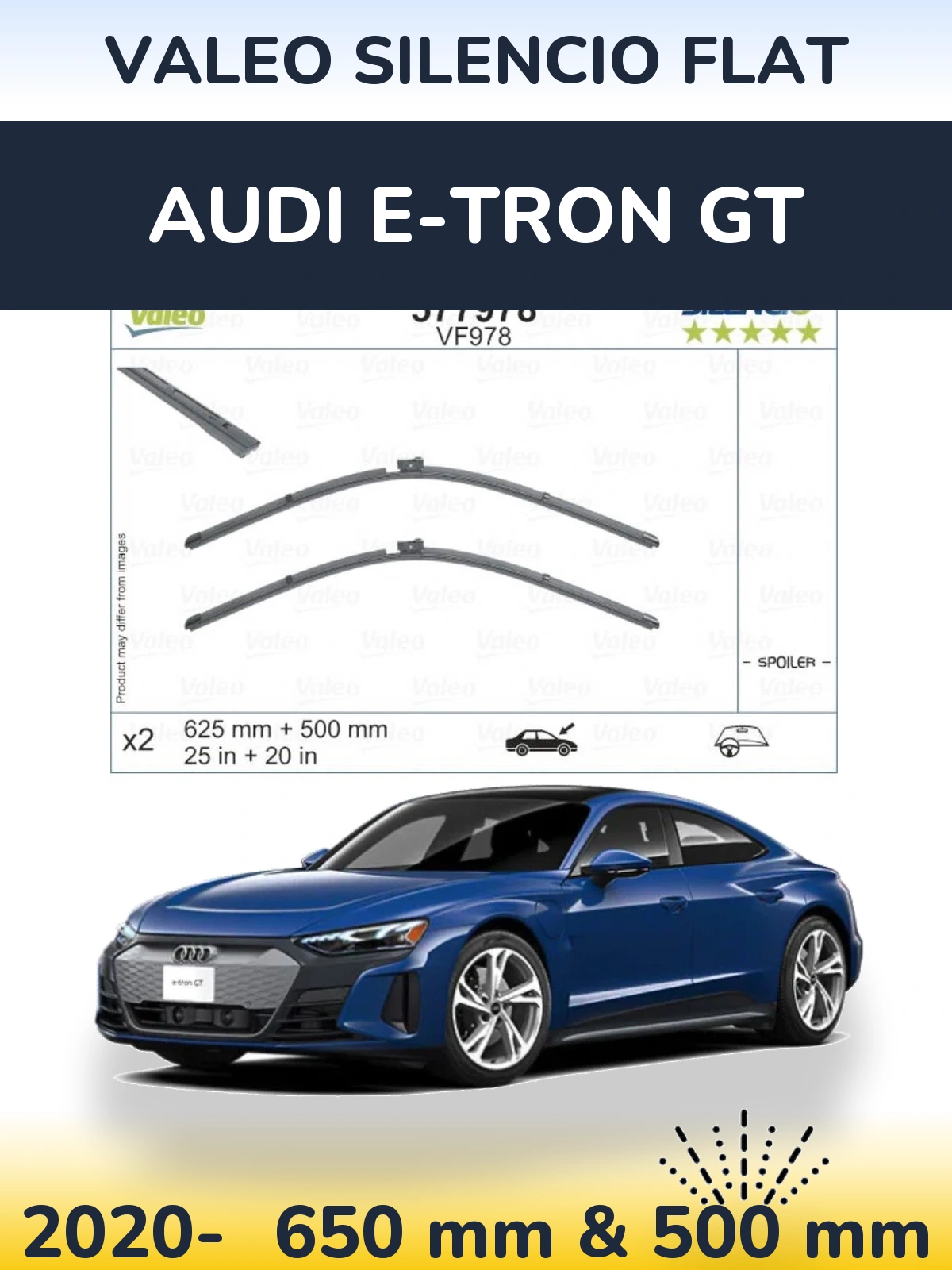 Ștergătoare Valeo Silencio Flat pentru Audi e-tron GT