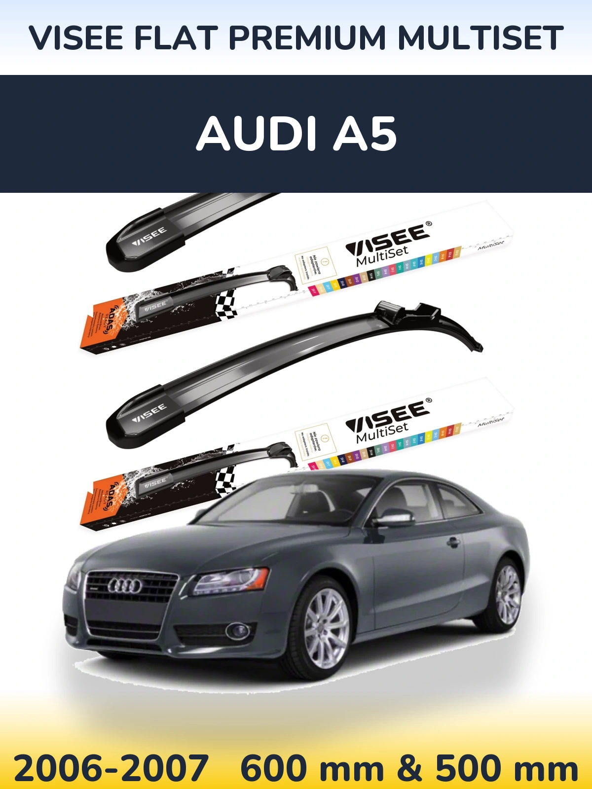 Ștergătoare VISEE FLAT PREMIUM MultiSet pentru Audi A5