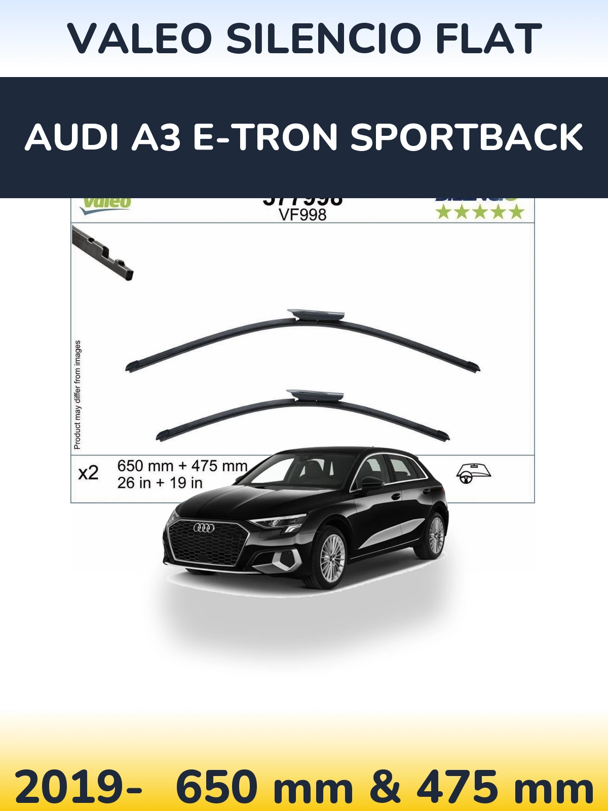Ștergătoare Valeo Silencio Flat pentru Audi A3 e-tron Sportback