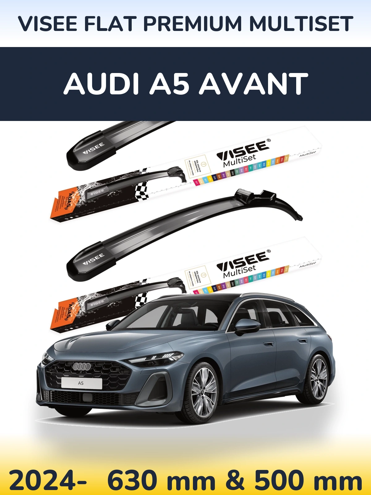 Ștergătoare VISEE FLAT PREMIUM MultiSet pentru Audi A5 Avant