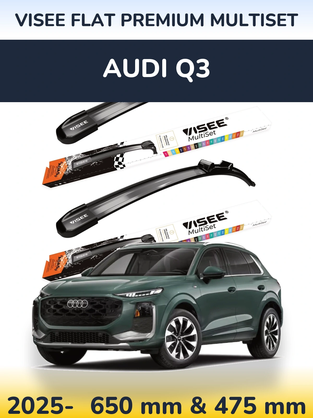 Ștergătoare VISEE FLAT PREMIUM MultiSet pentru Audi Q3